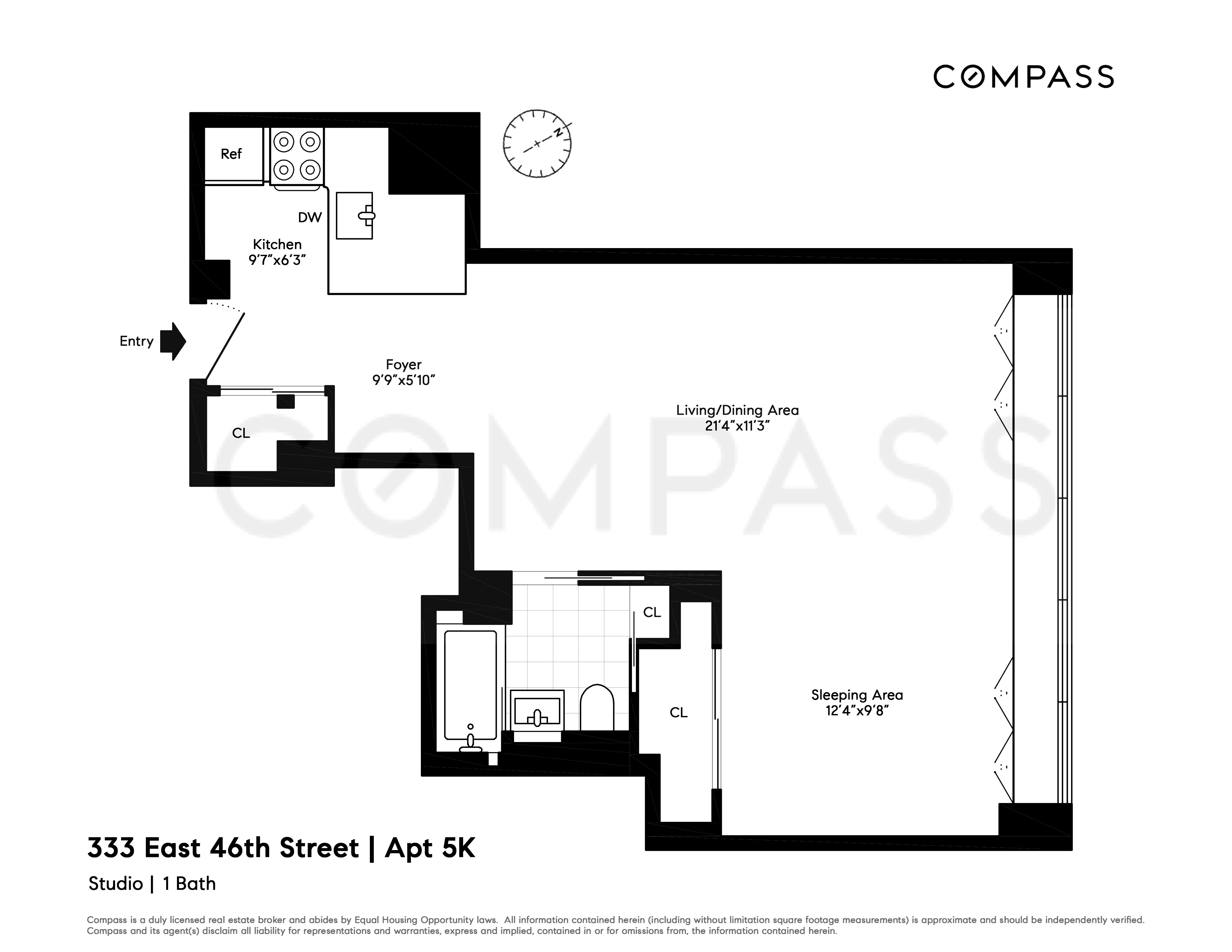333 East 46th Street, Unit 5K Manhattan, NY 10017 - Photo 5 of 5 a picture of a book and a bed