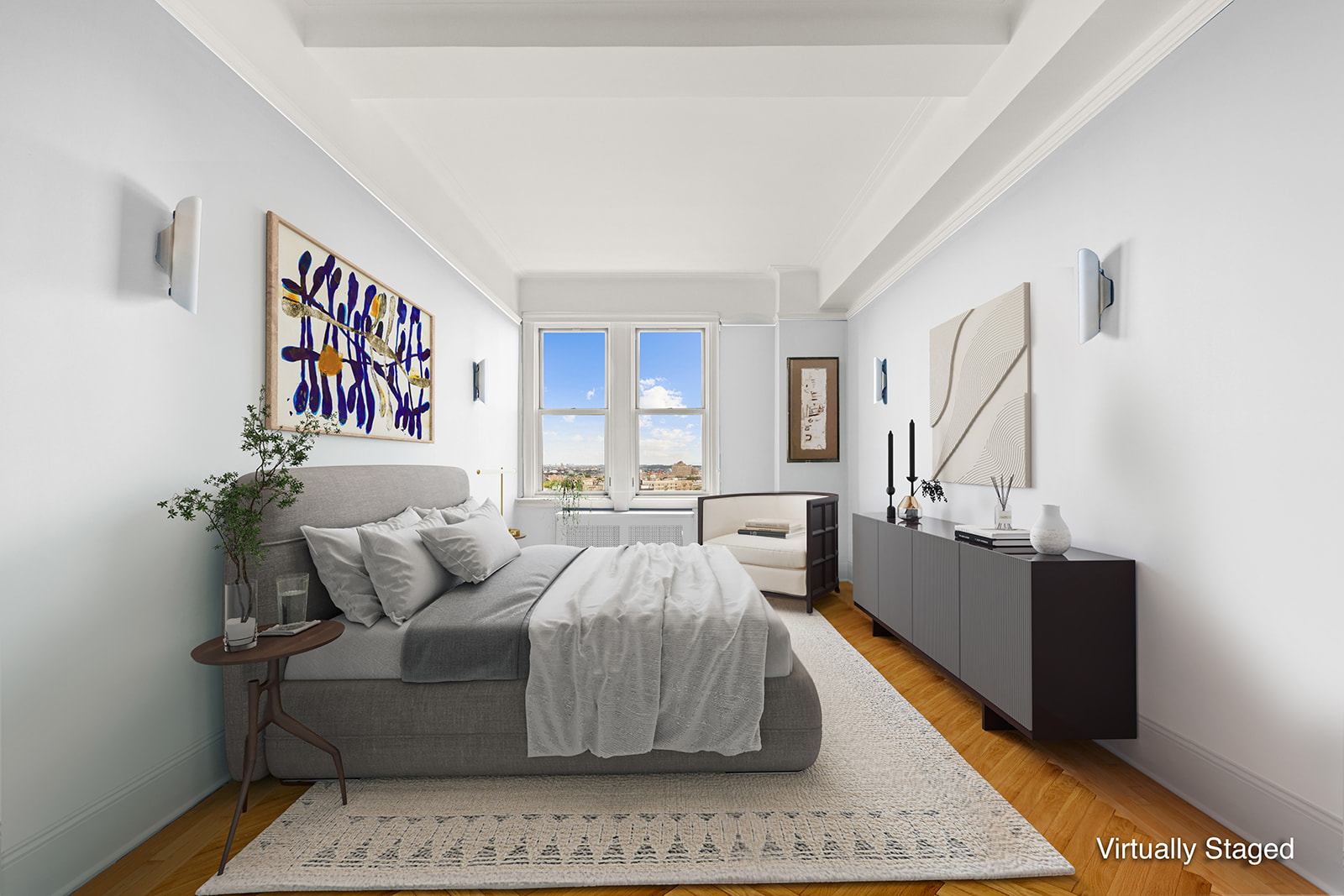 39 Plaza Street West, Unit 12B Brooklyn, NY 11217 - Photo 7 of 12 a living room with furniture and wooden floor