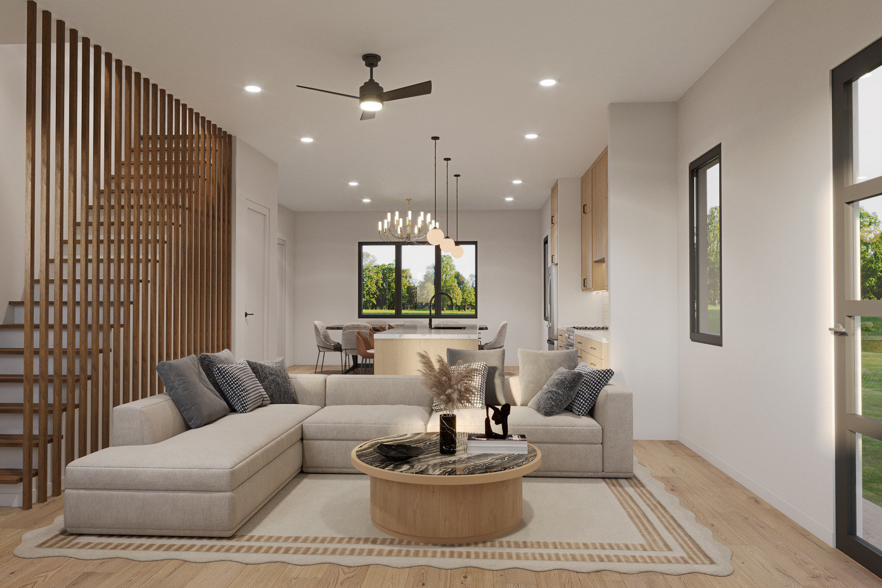 505 Philco Drive, Unit 1 2 3 Austin, TX 78745 - Photo 3 of 12 a living room with furniture and a large window