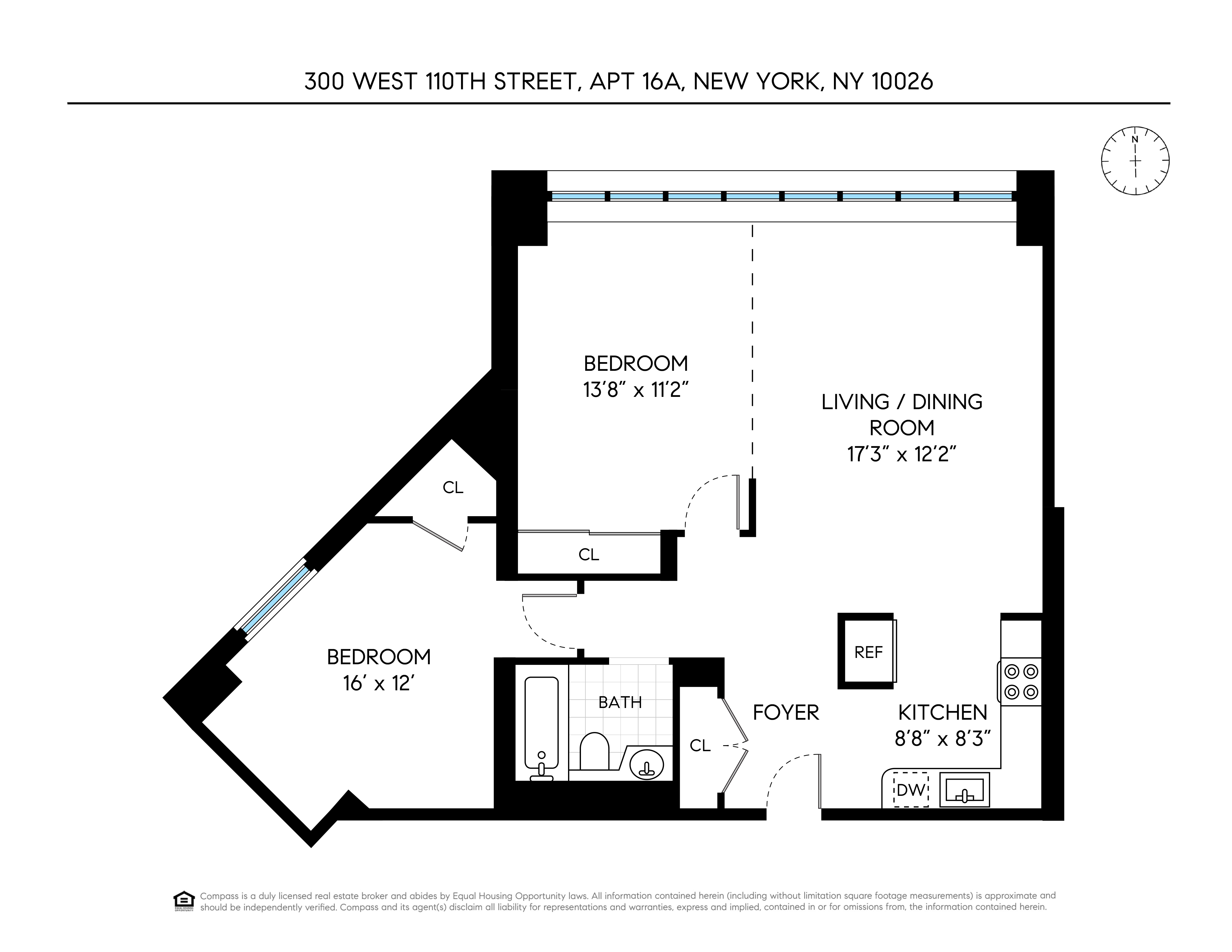 300 West 110th Street, Unit 16A Manhattan, NY 10025 - Photo 13 of 13 a picture of a black and white wall