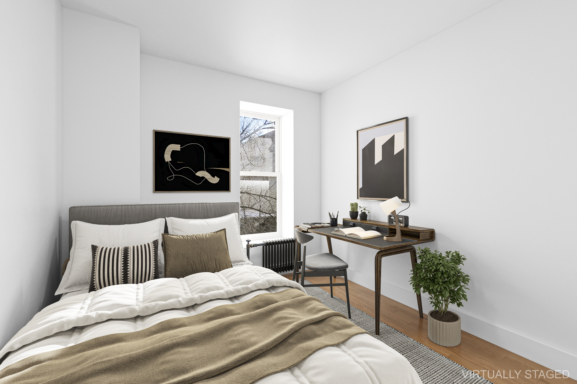 82 7th Avenue, Unit 3 Brooklyn, NY 11217 - Photo 9 of 12 a bedroom with a bed and a flat screen tv