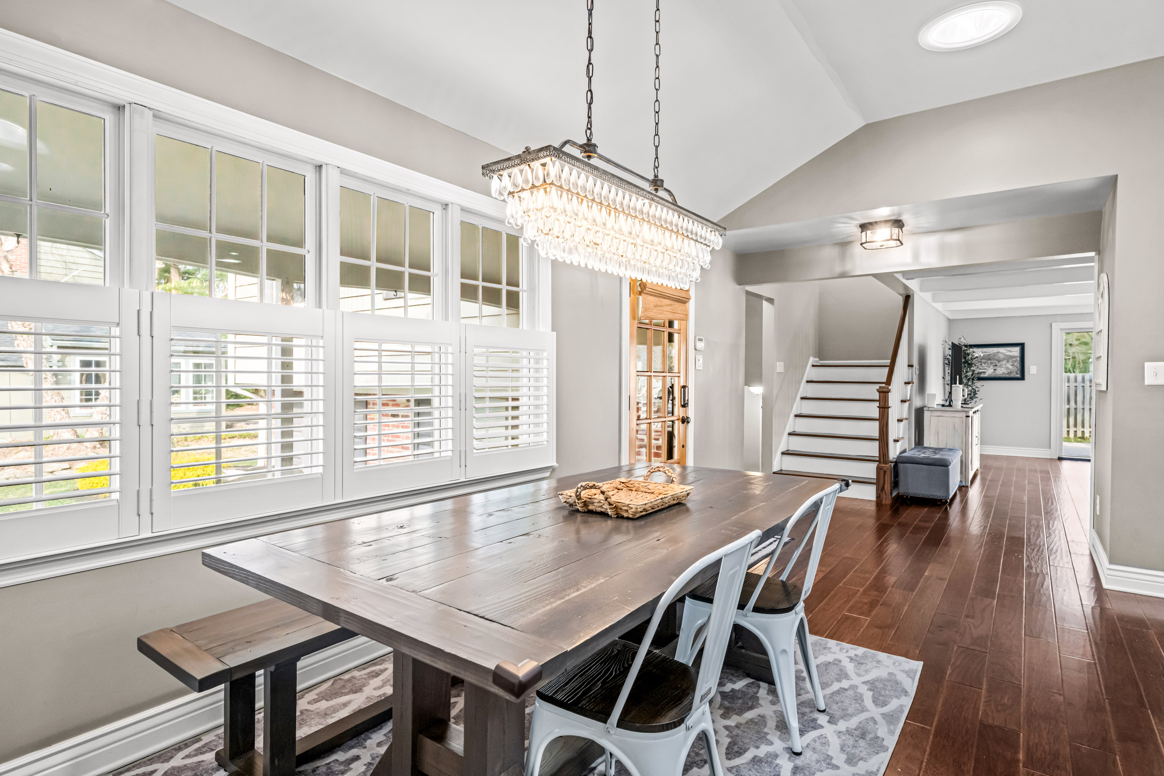 430 Pelham Road Cherry Hill, NJ 08034 - Photo 9 of 48 a dining room with wooden floor and large windows