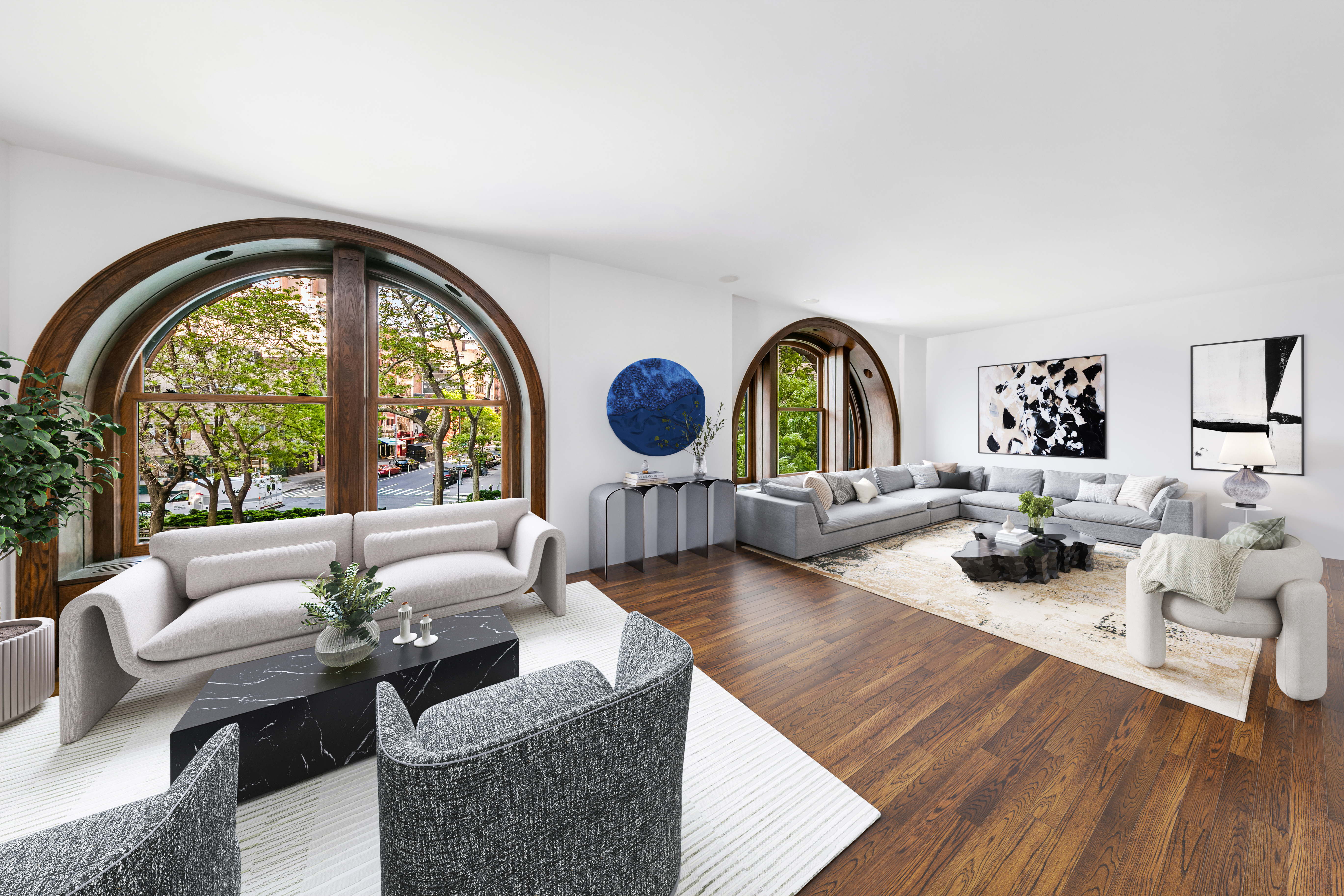 260 West Broadway, Unit 2/3B Manhattan, NY 10013 - Photo 5 of 21 a living room with furniture and a large window