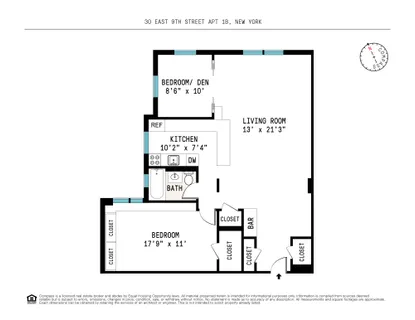 $1,475,000 | 30 East 9th Street, Unit 1B | Greenwich Village