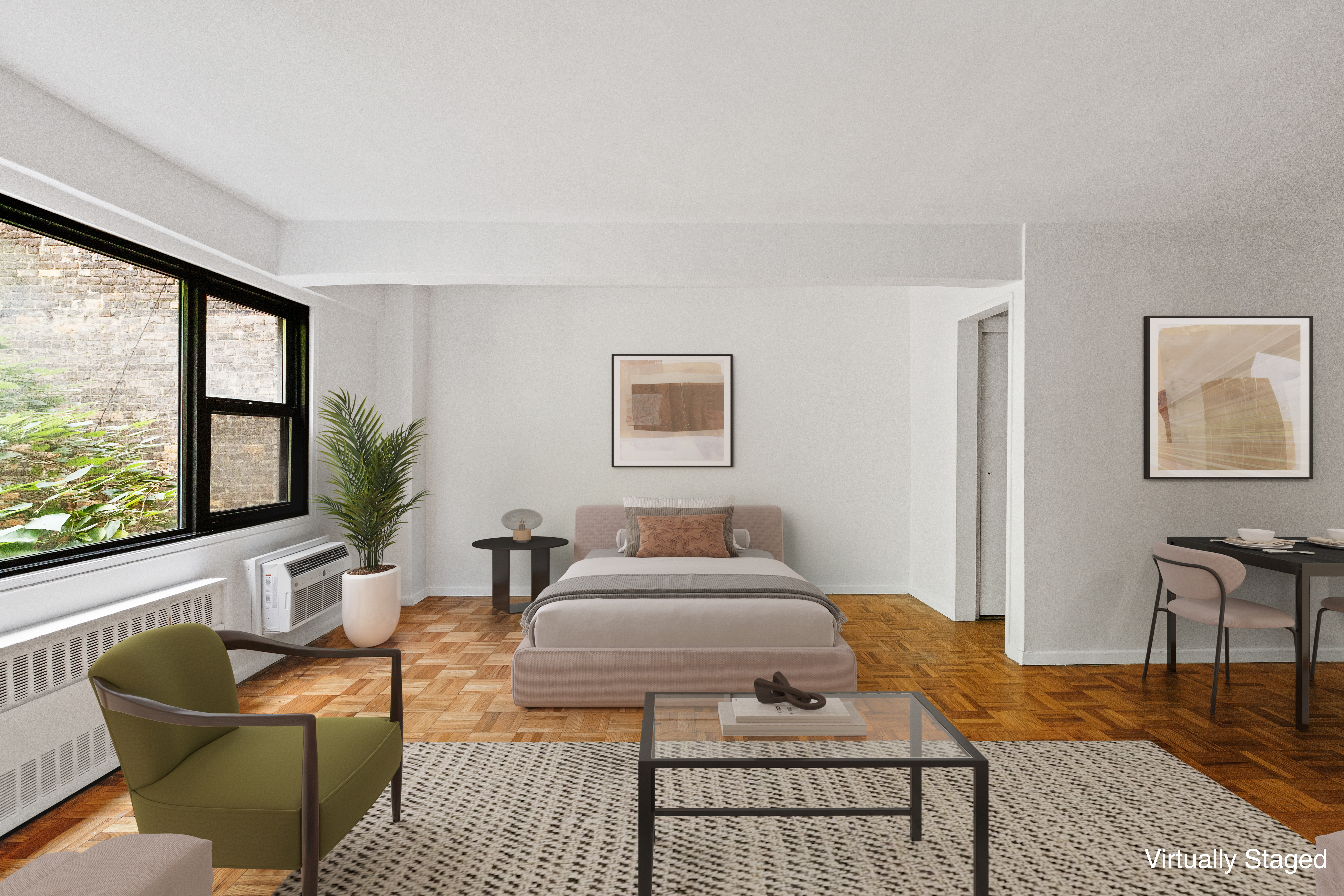 335 East 51st Street, Unit 3H Manhattan, NY 10022 - Photo 3 of 11 a bedroom with furniture and a large window