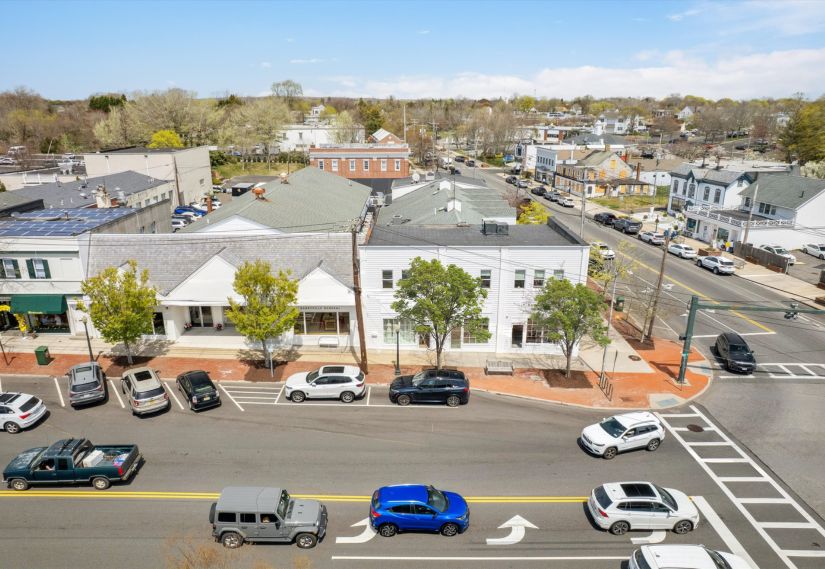 a view of a building from a windows