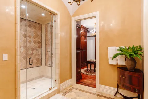 a bathroom with a shower