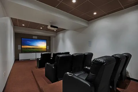 a view of a living room with furniture