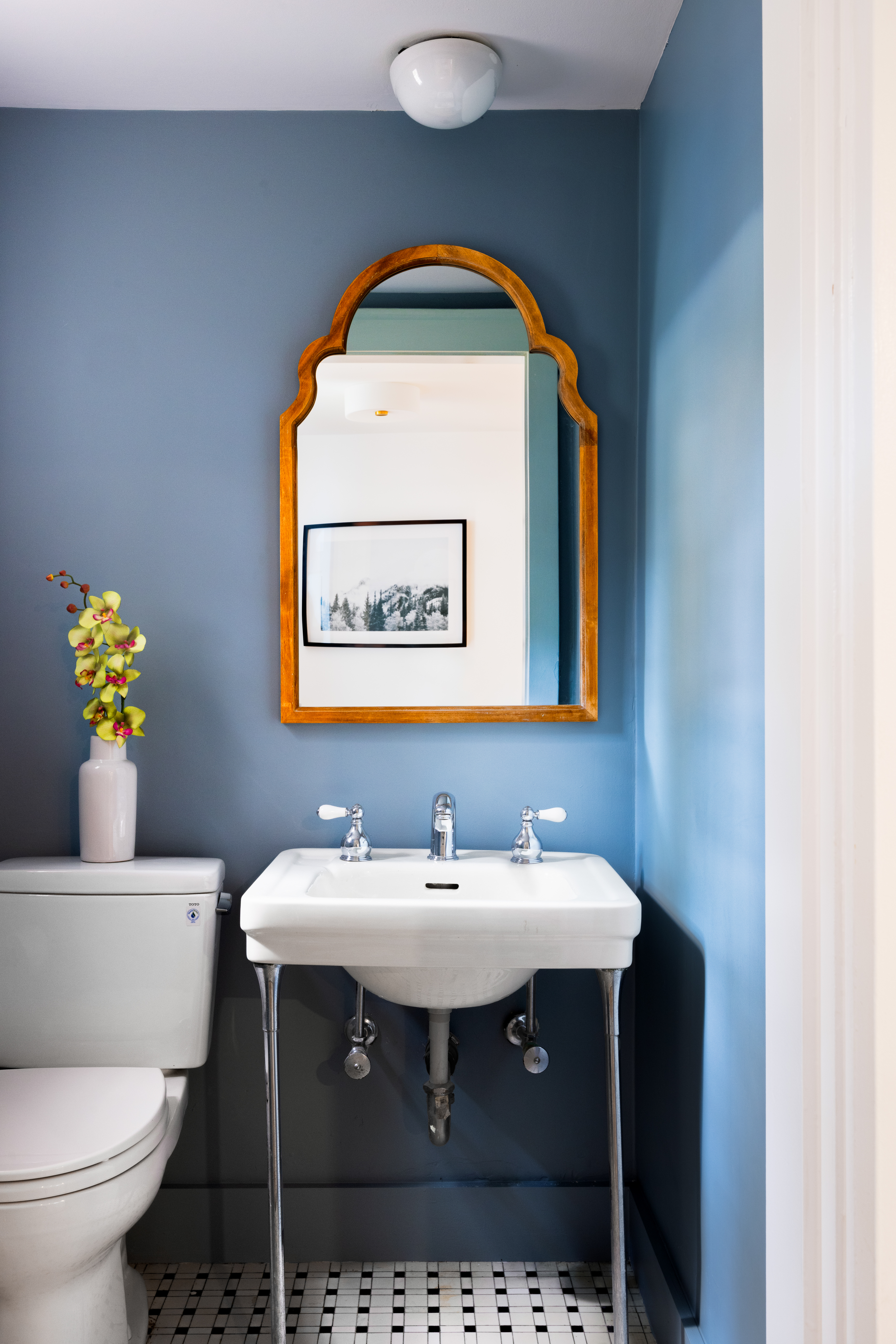 111 Beverly Road Brookline, MA 02467 - Photo 15 of 27 a bathroom with a sink and mirror with toilet