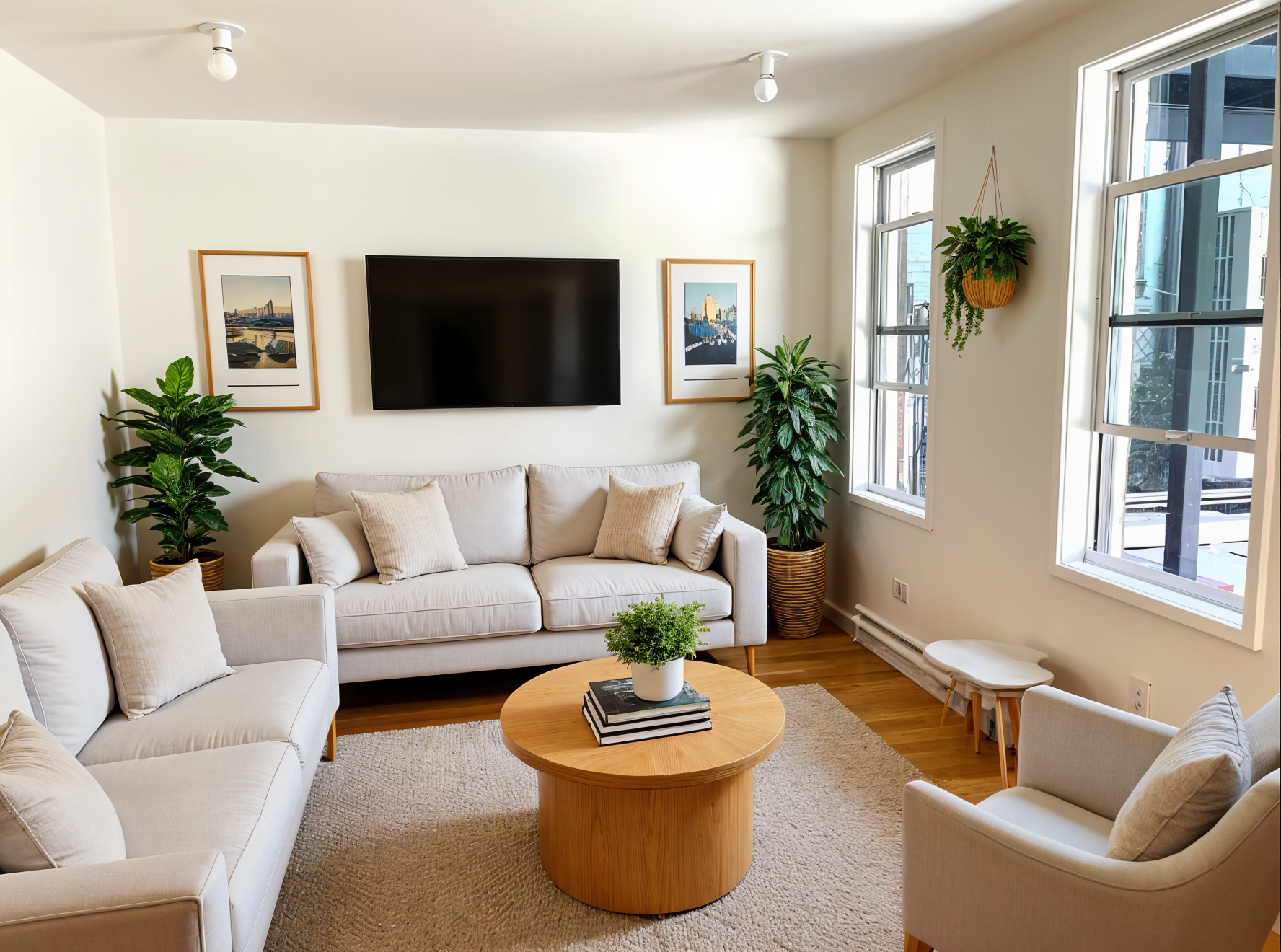 978 Bergen Street, Unit GARDEN Brooklyn, NY 11216 - Photo 3 of 15 a living room with furniture and a potted plant
