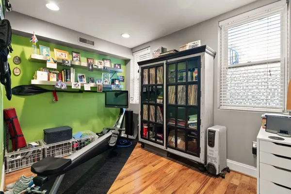 a view of a building with a street