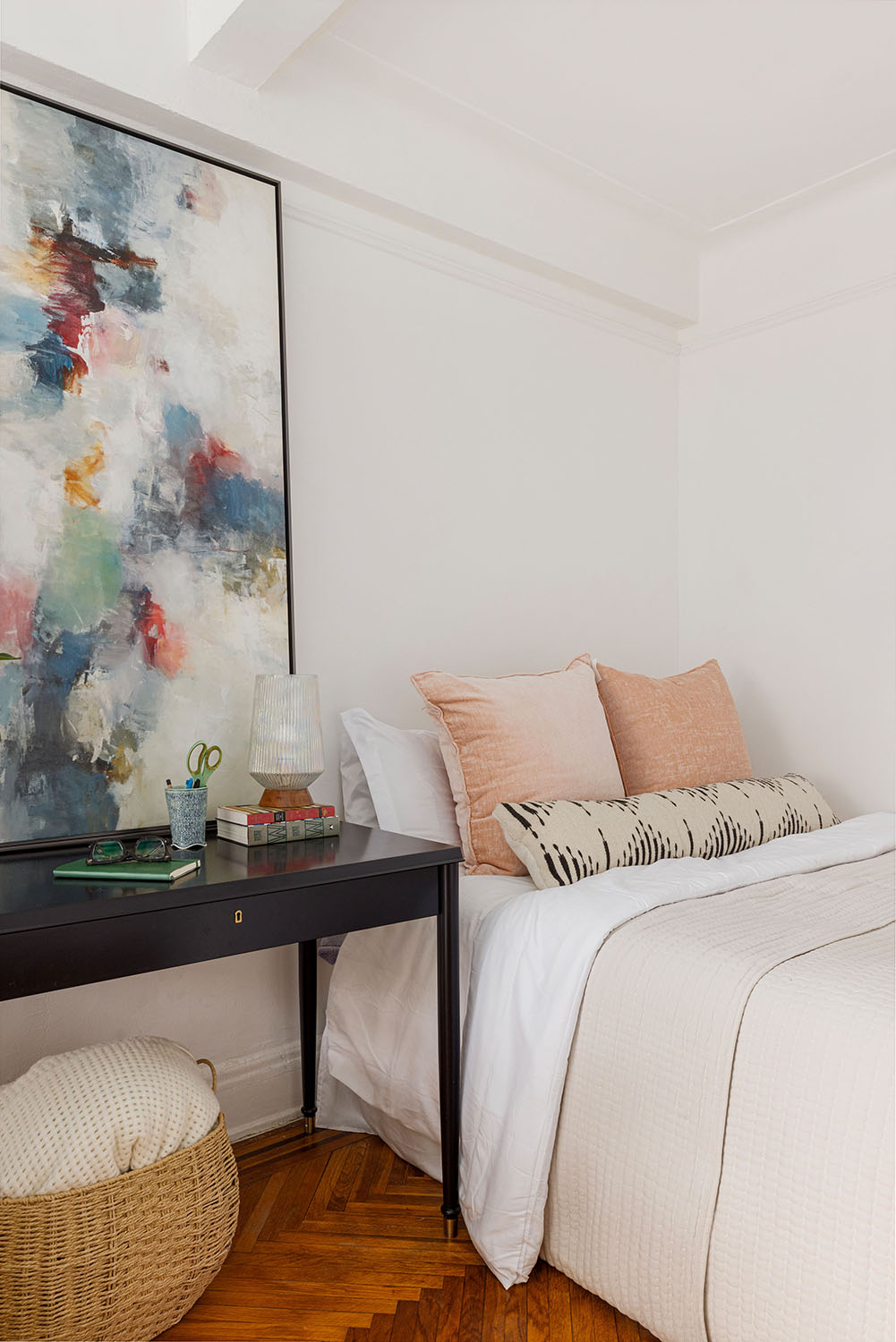 233 West 99th Street, Unit 19A Manhattan, NY 10025 - Photo 4 of 10 a bedroom with a bed and painting on the wall