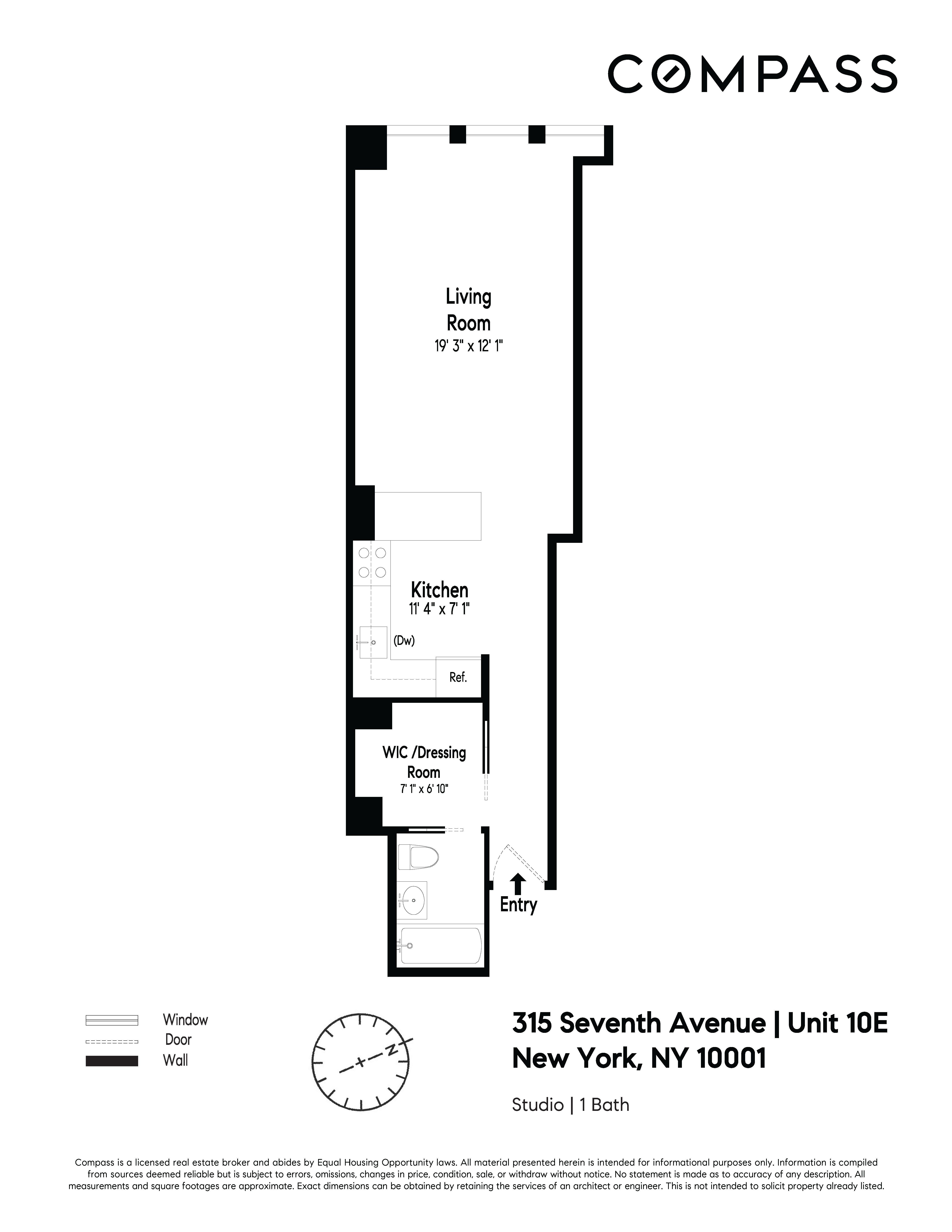 315 7th Avenue, Unit 10E Manhattan, NY 10001 - Photo 13 of 13 a picture of a floor plan