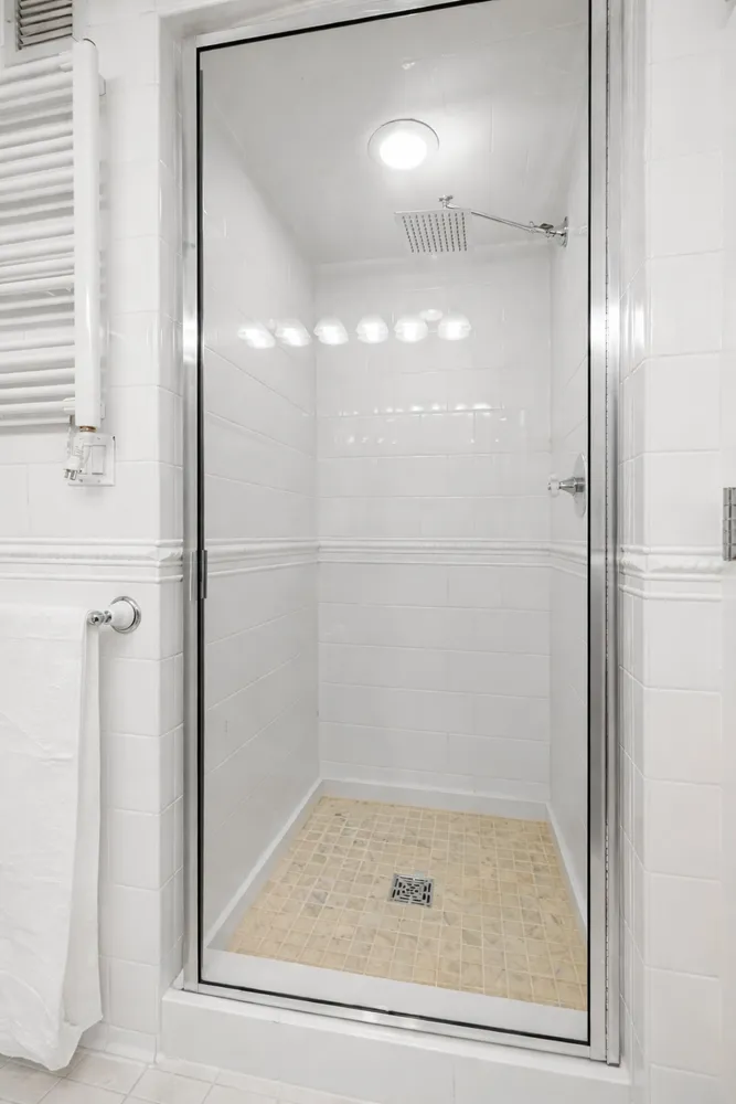 a bathroom with a shower