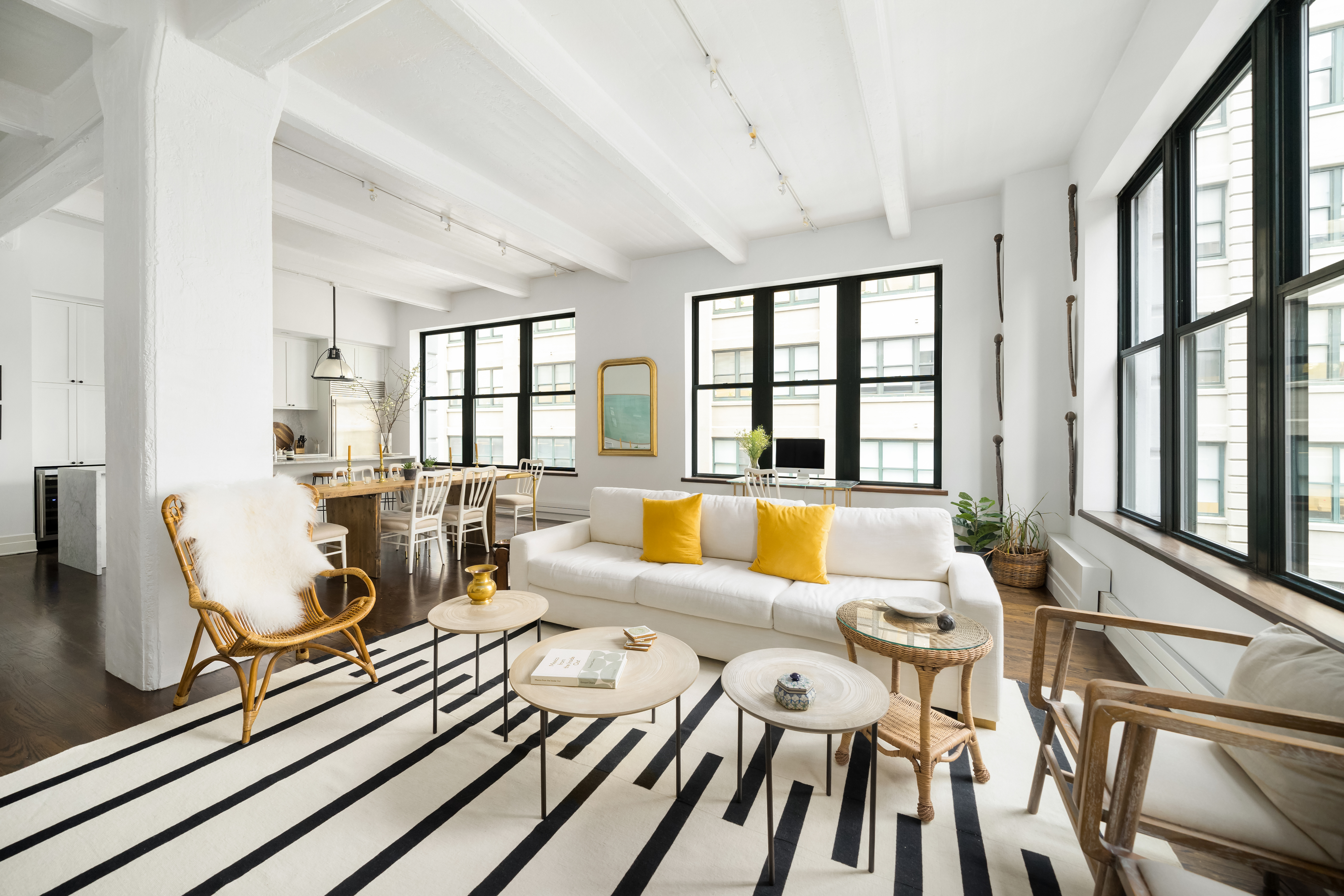 30 Main Street, Unit 6C Brooklyn, NY 11201 - Photo 2 of 9 a living room with furniture large windows and wooden floor
