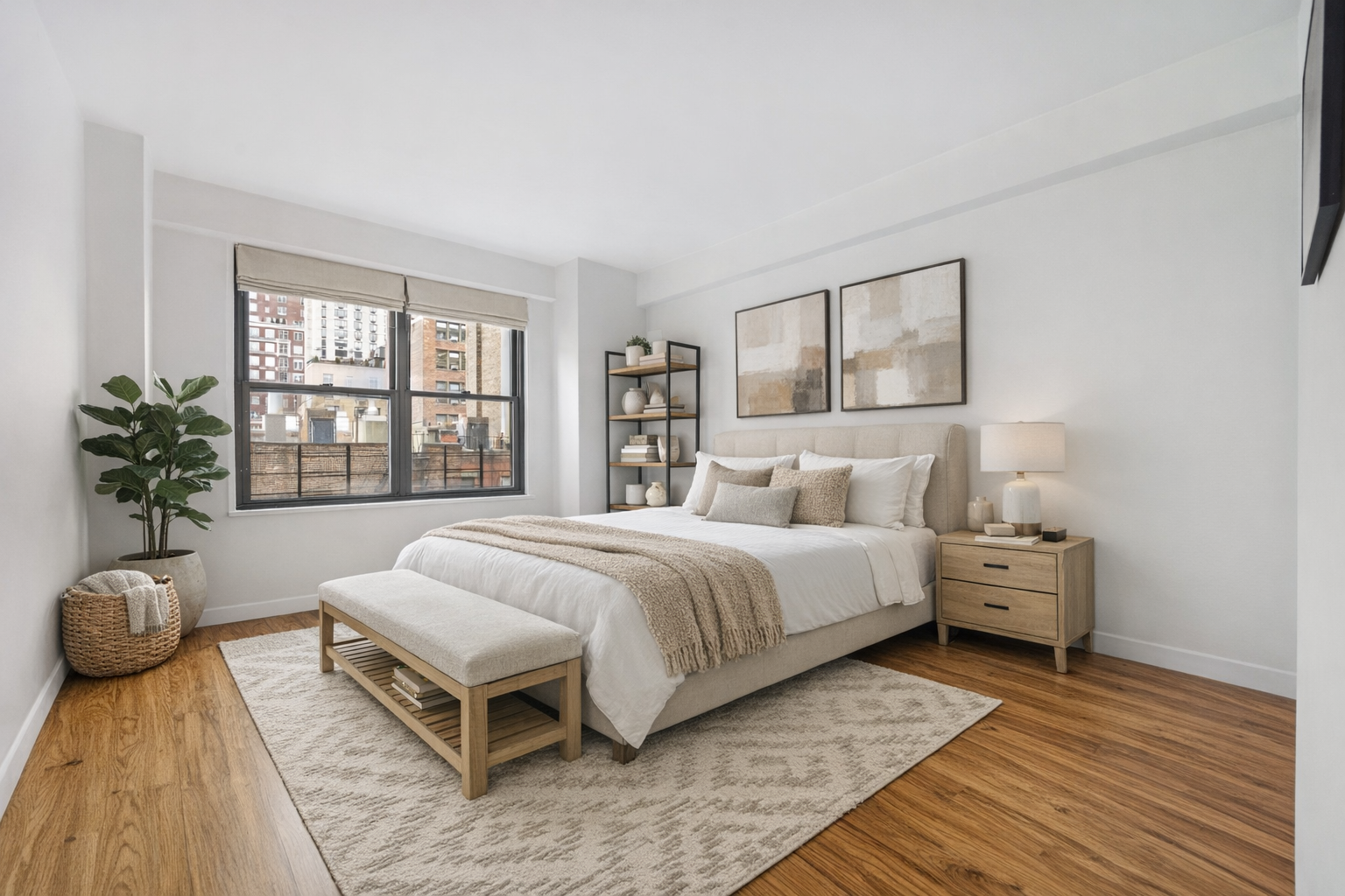 120 East 90th Street, Unit 7B Manhattan, NY 10128 - Photo 4 of 8 a spacious bedroom with a bed and wooden floor
