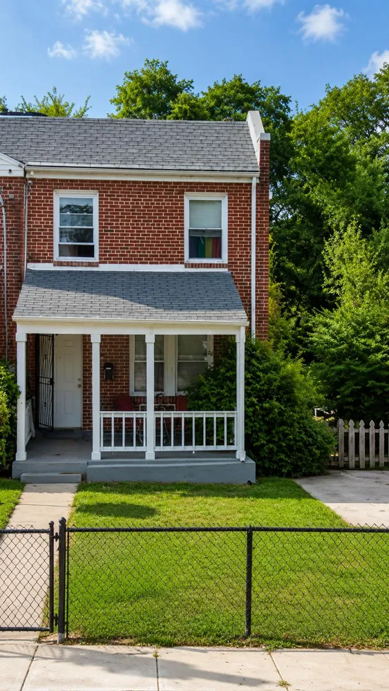 a house view with a garden space