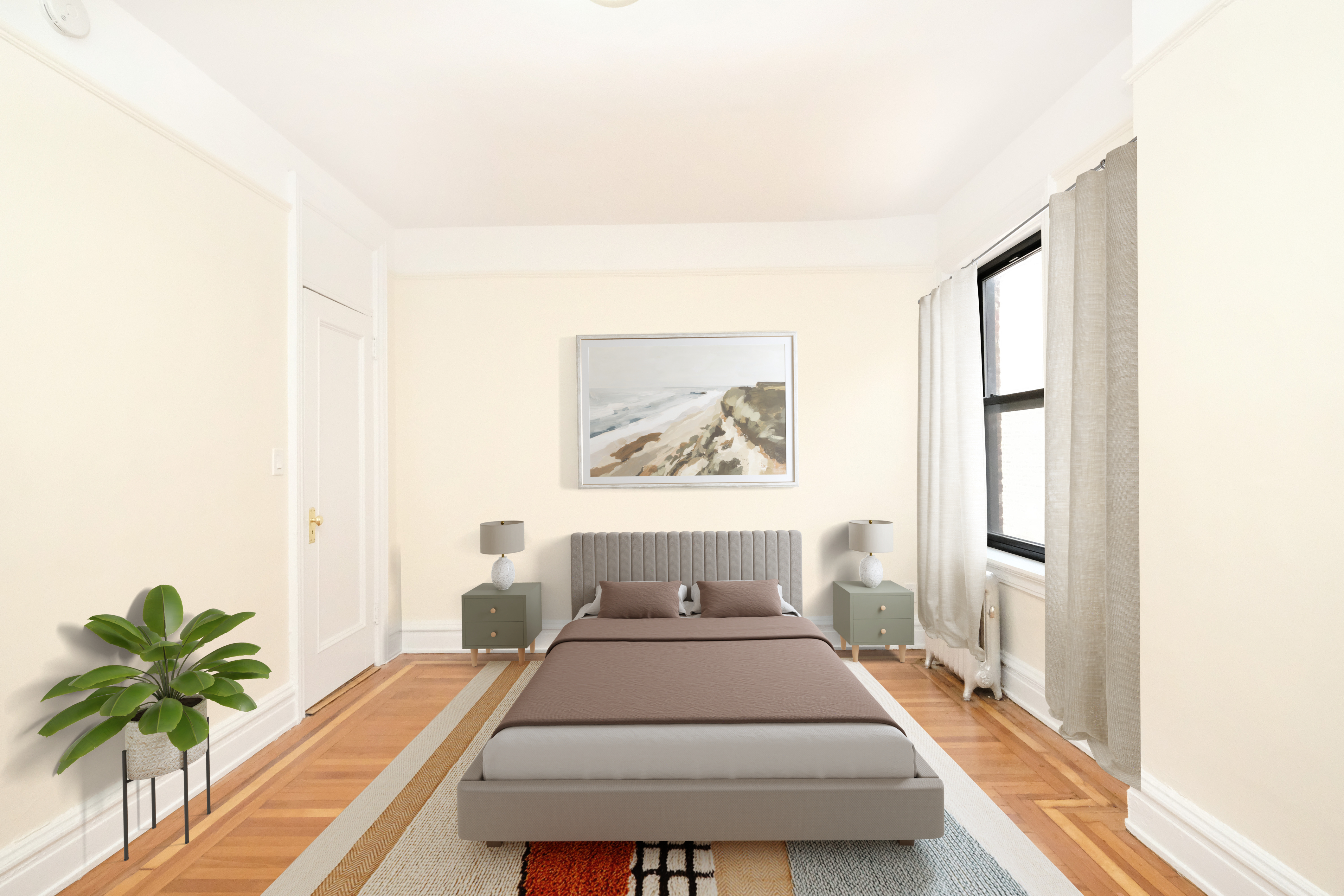 620 West 171st Street, Unit 3B Manhattan, NY 10032 - Photo 5 of 9 a spacious bedroom with a bed and a painting on the wall