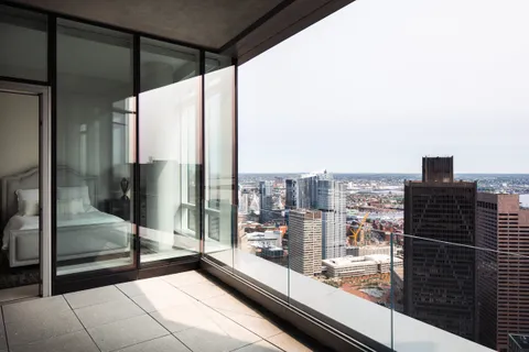 a city view from a balcony