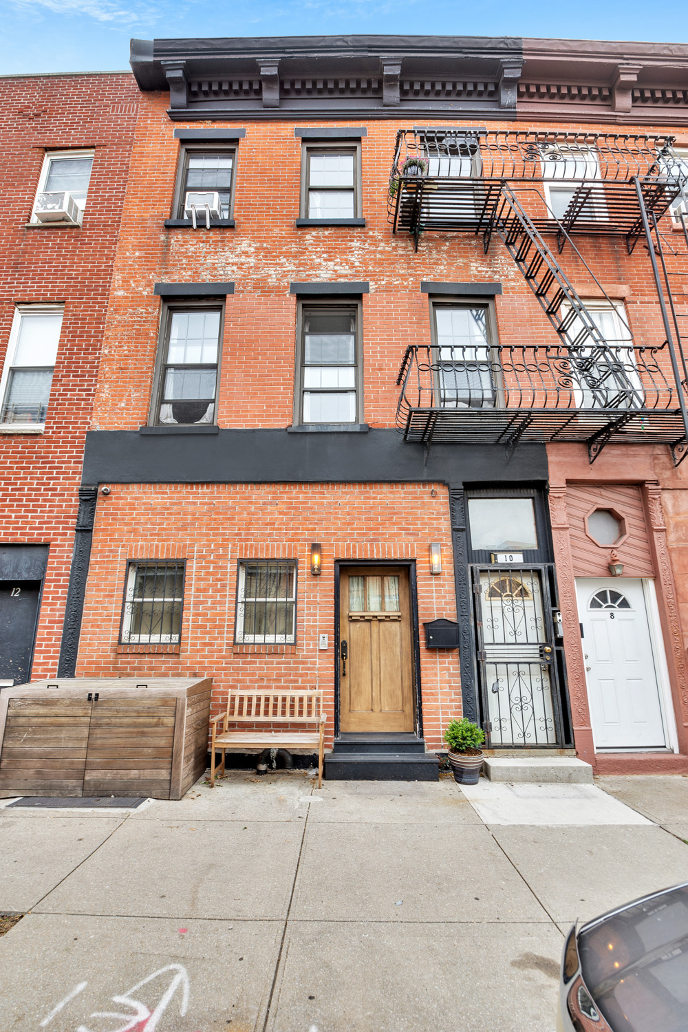 a front view of a building