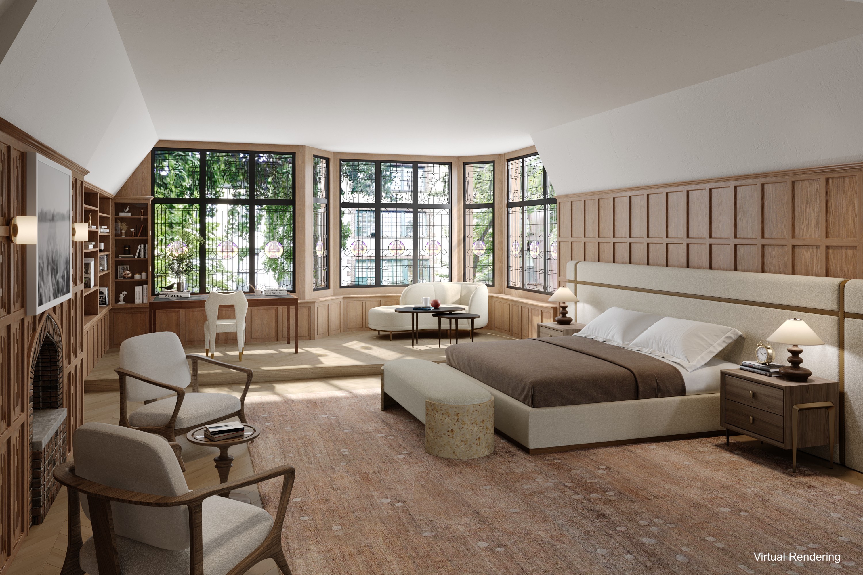 135 East 19th Street Manhattan, NY 10003 - Photo 3 of 12 a living room with furniture and a floor to ceiling window