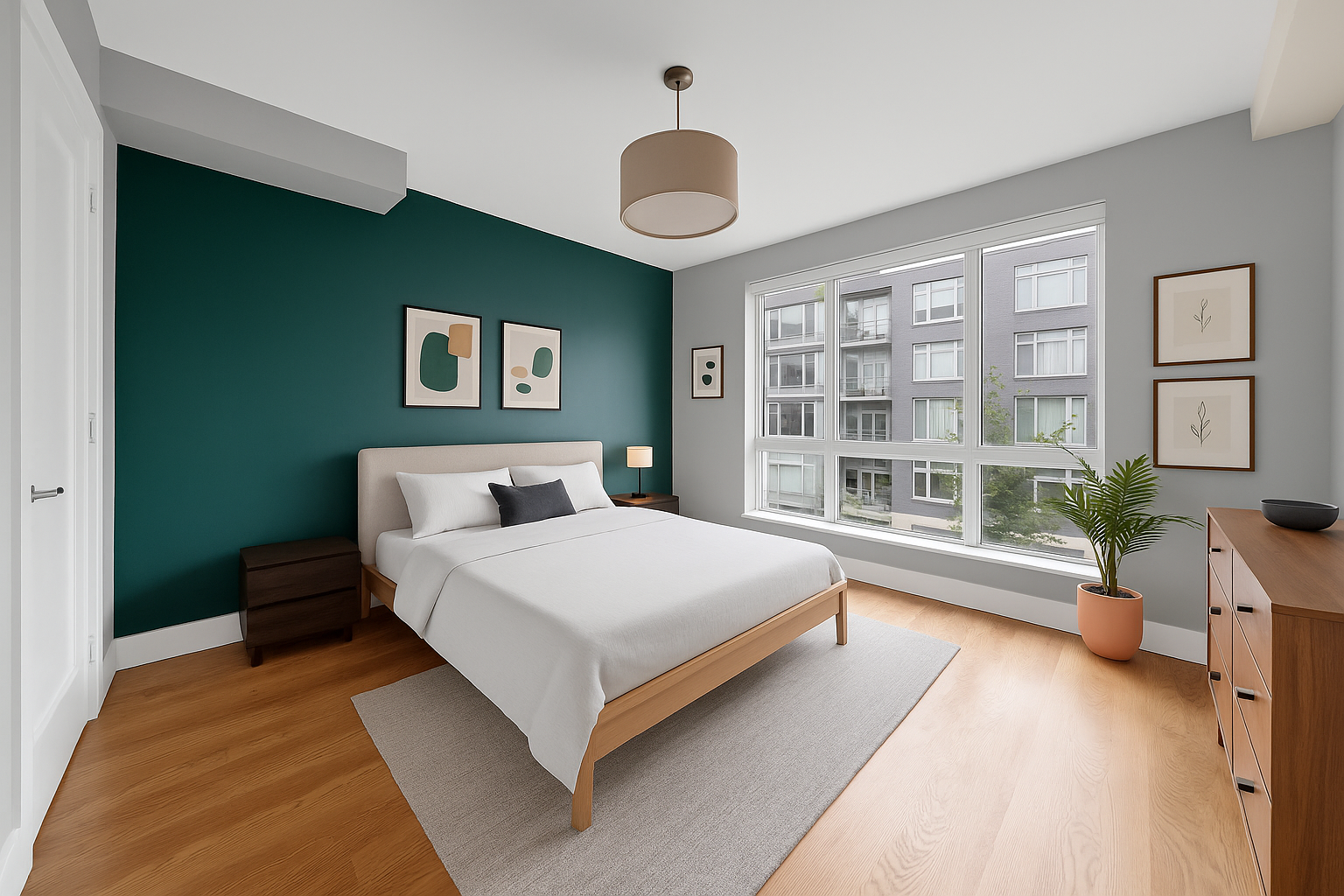 658 Bergen Street, Unit 3E Brooklyn, NY 11238 - Photo 4 of 8 a spacious bedroom with a bed and a large window
