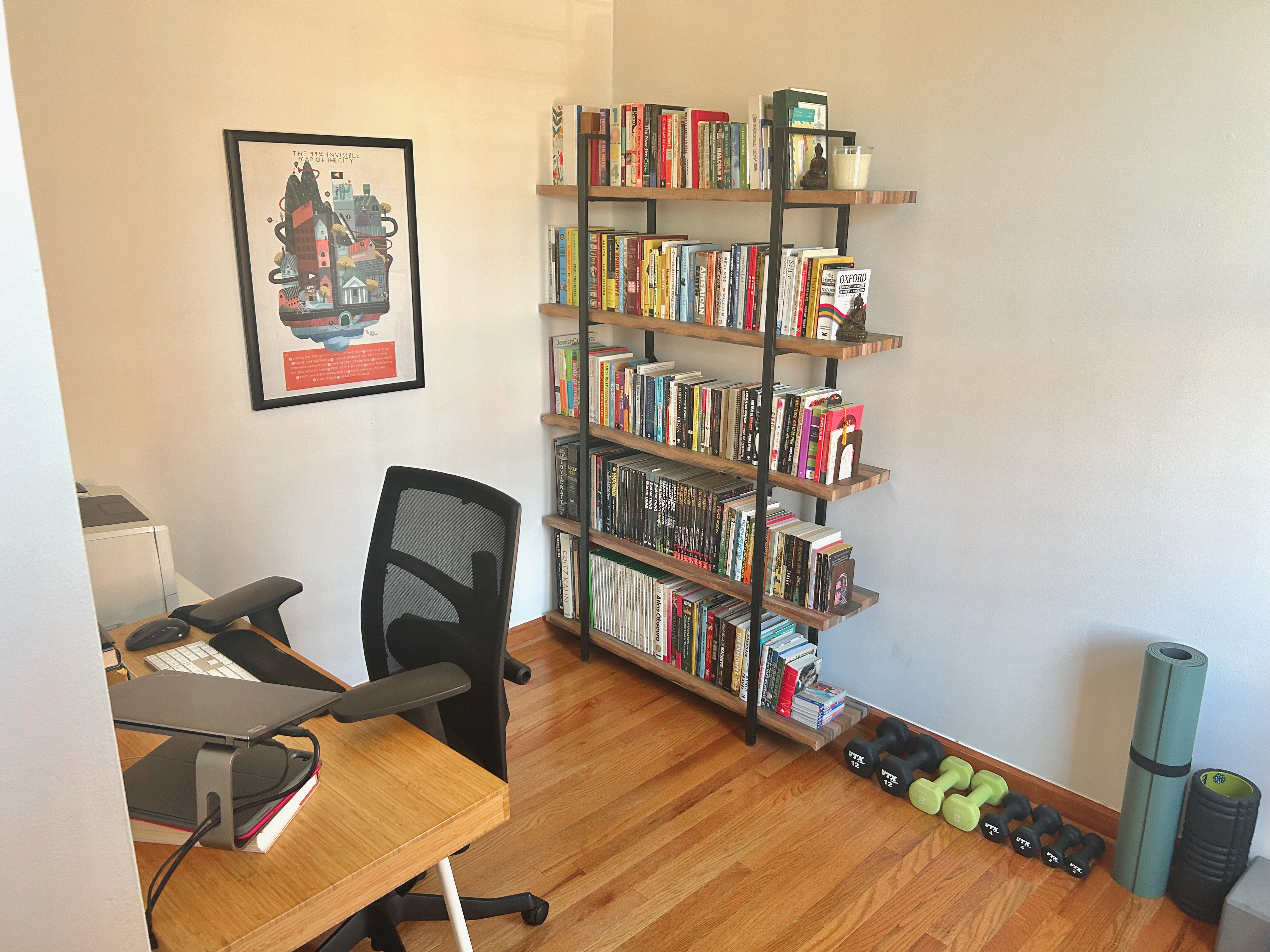 250 19th Street, Unit 2 Brooklyn, NY 11215 - Photo 17 of 18 a view of a workspace with furniture and book shelf