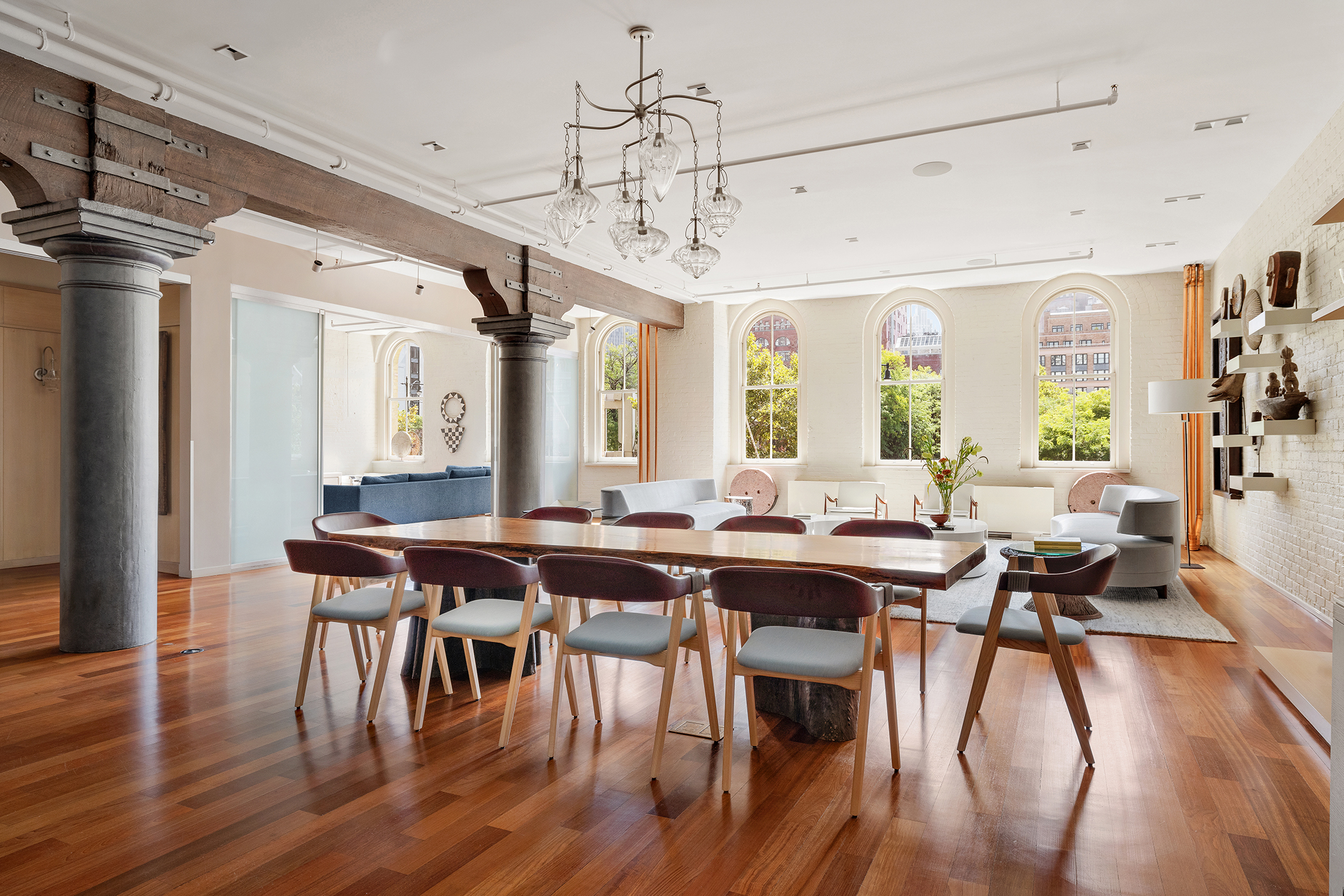 44 Laight Street, Unit 2A Manhattan, NY 10013 - Photo 4 of 28 a view of a dining room with furniture window and wooden floor