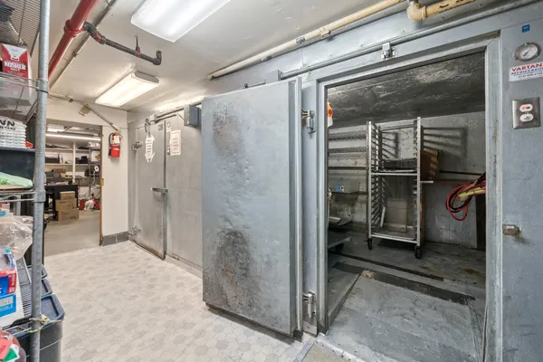 a view of a dining area with furniture