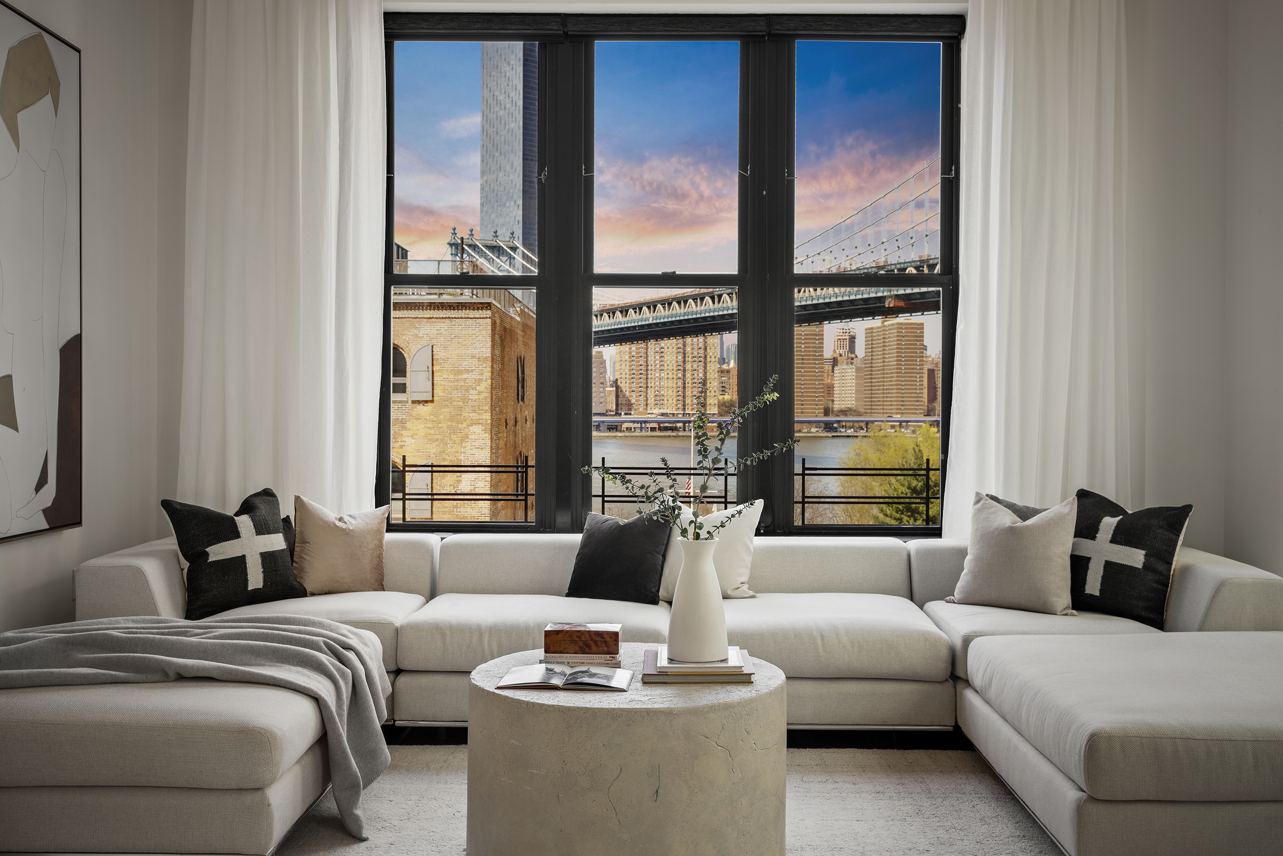 30 Main Street, Unit 5B Brooklyn, NY 11201 - Photo 3 of 11 a living room with furniture and large windows