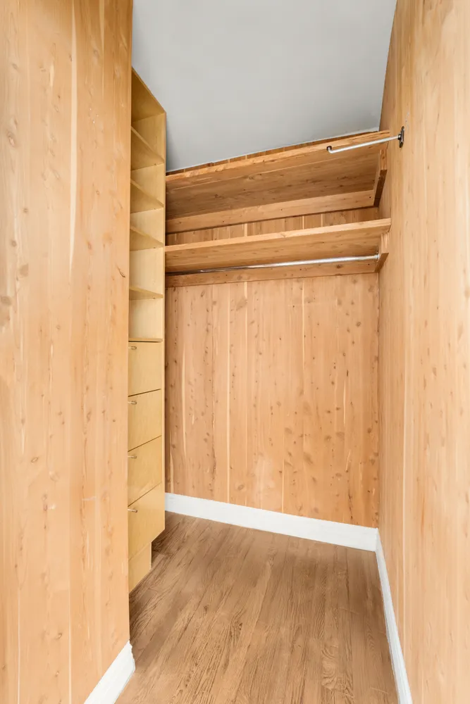 a view of wooden door