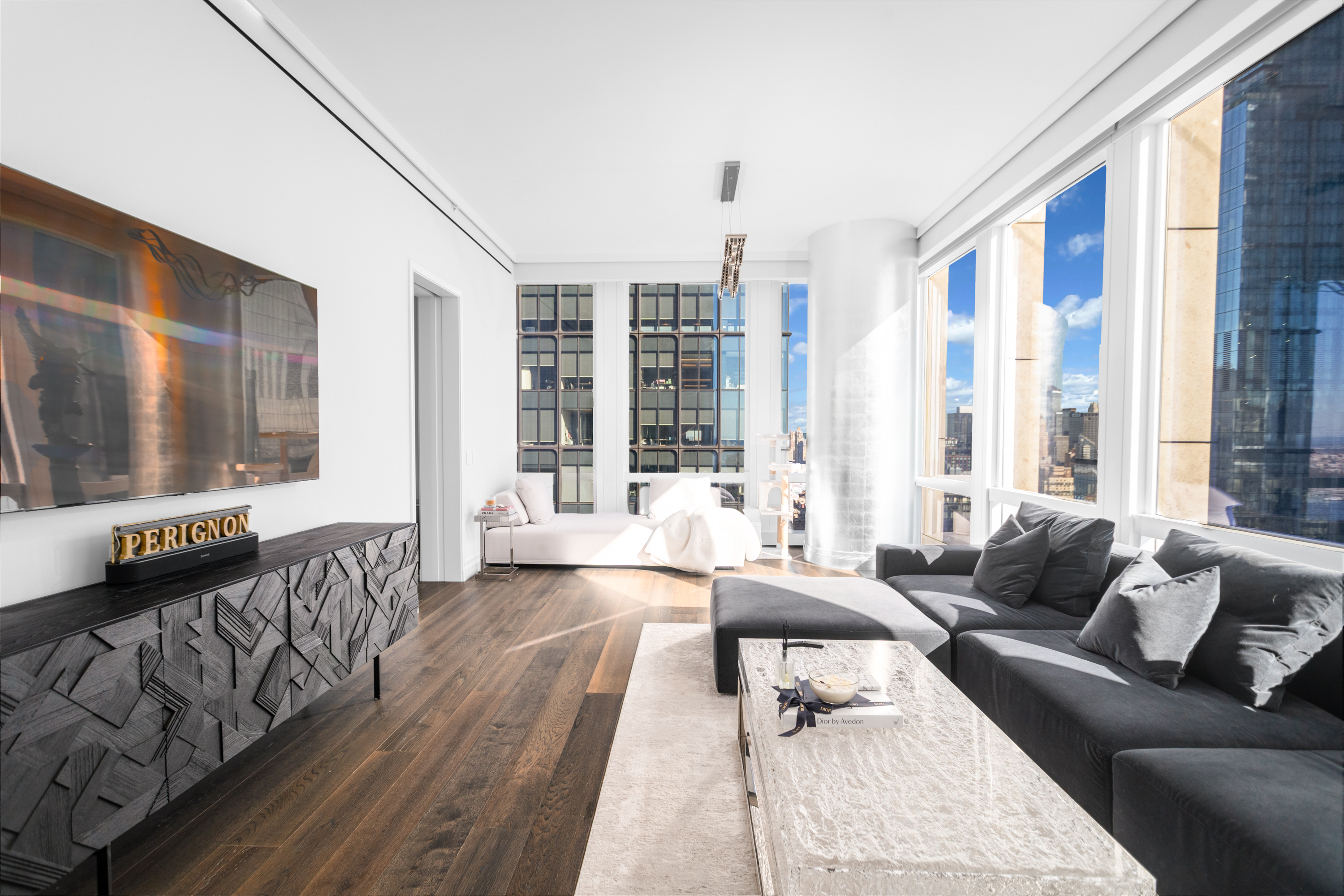 35 Hudson Yards, Unit 5903 Manhattan, NY 10001 - Photo 3 of 15 a living room with furniture and large windows