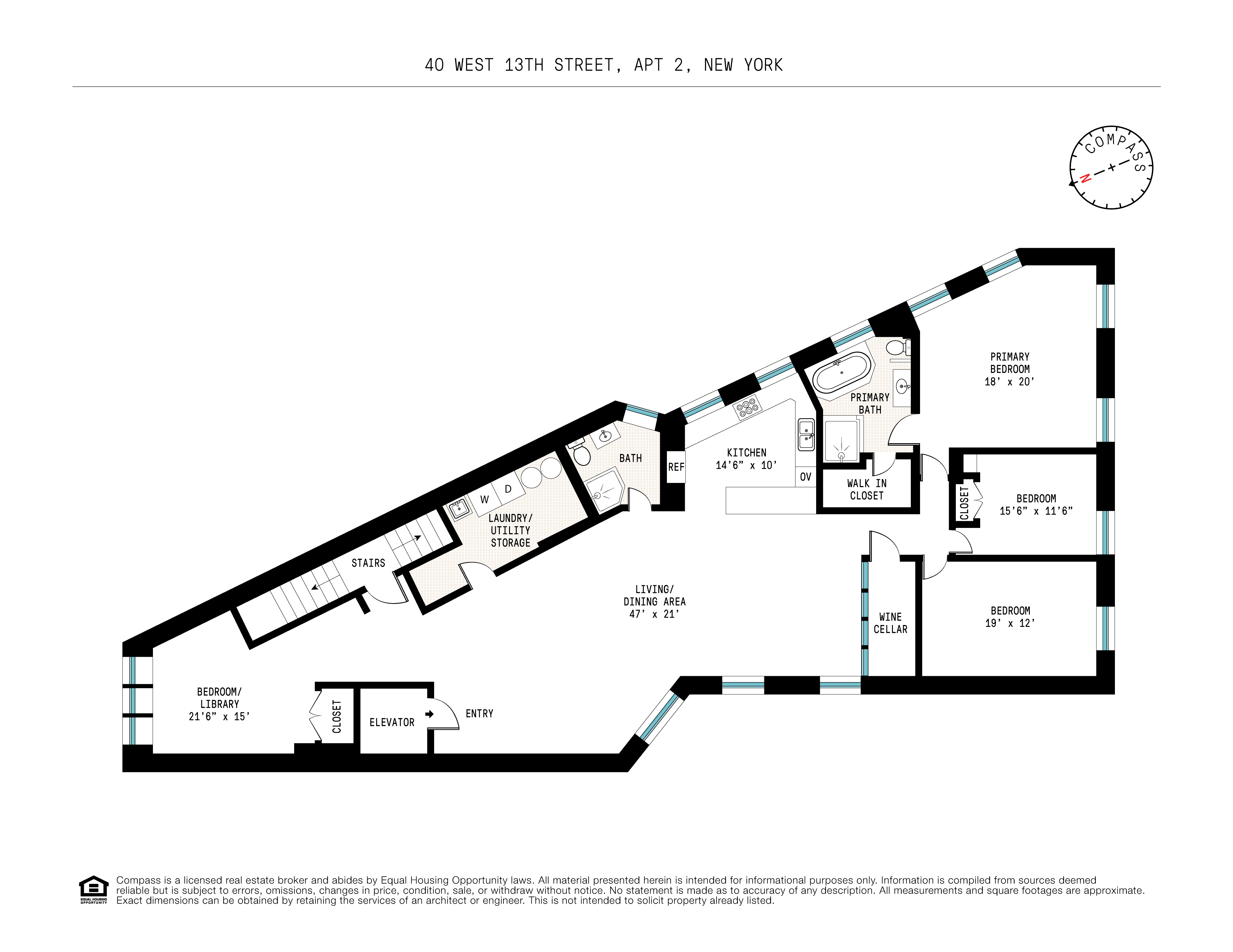 40 West 13th Street, Unit 2 Manhattan, NY 10011 - Photo 14 of 14 a picture of floor plan