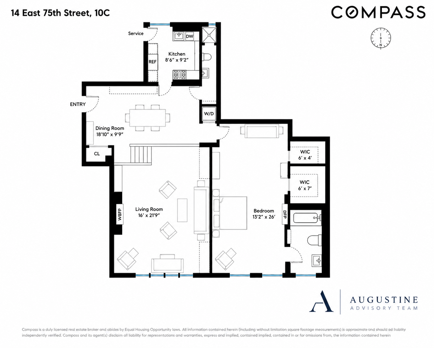 14 East 75th Street, Unit 10C Manhattan, NY 10021 - Photo 16 of 16 a picture of a floor plan