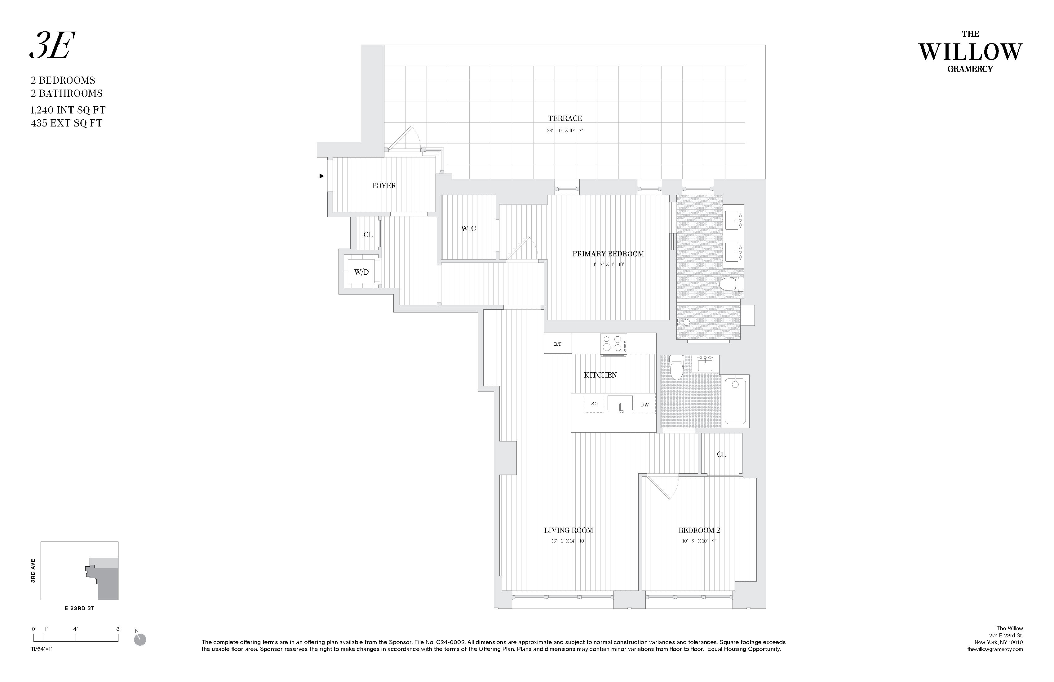 201 East 23rd Street, Unit 3E Manhattan, NY 10010 - Photo 19 of 19 a picture of a floor plan