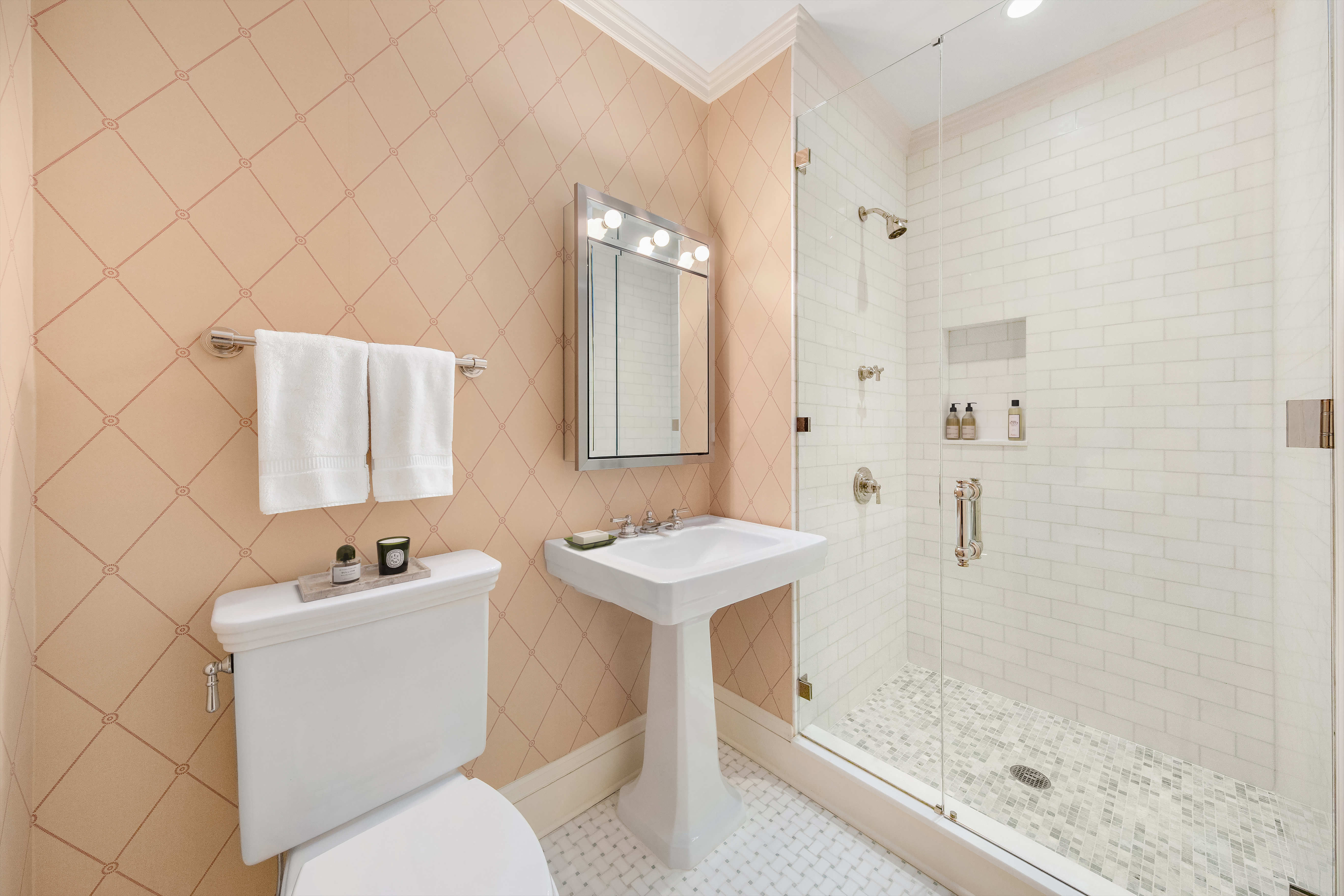 14 Sutton Place South, Unit PHA Manhattan, NY 10022 - Photo 13 of 22 a bathroom with a sink toilet and shower