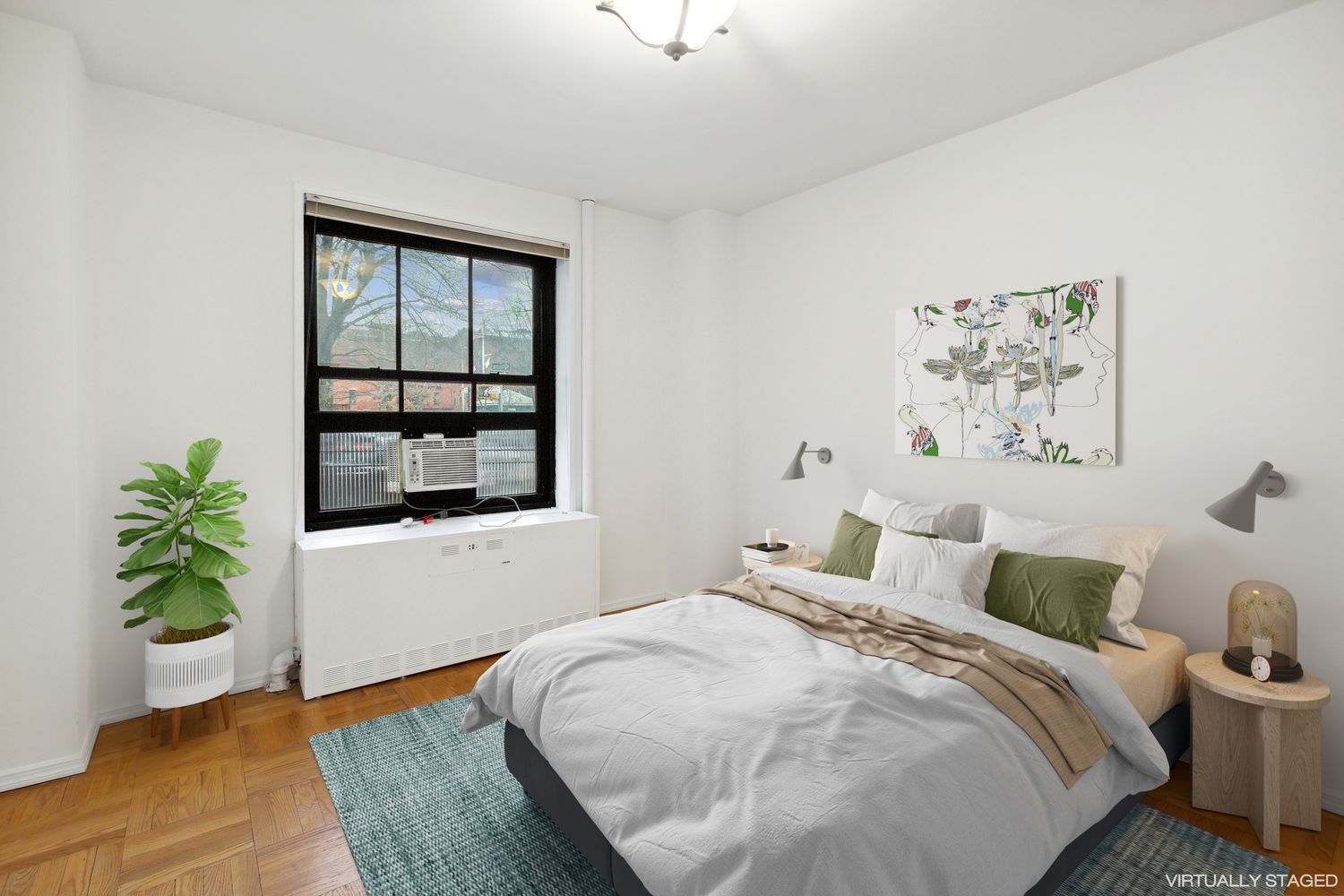 355 Clinton Avenue, Unit 1F Brooklyn, NY 11238 - Photo 7 of 14 a bedroom with a bed and a window