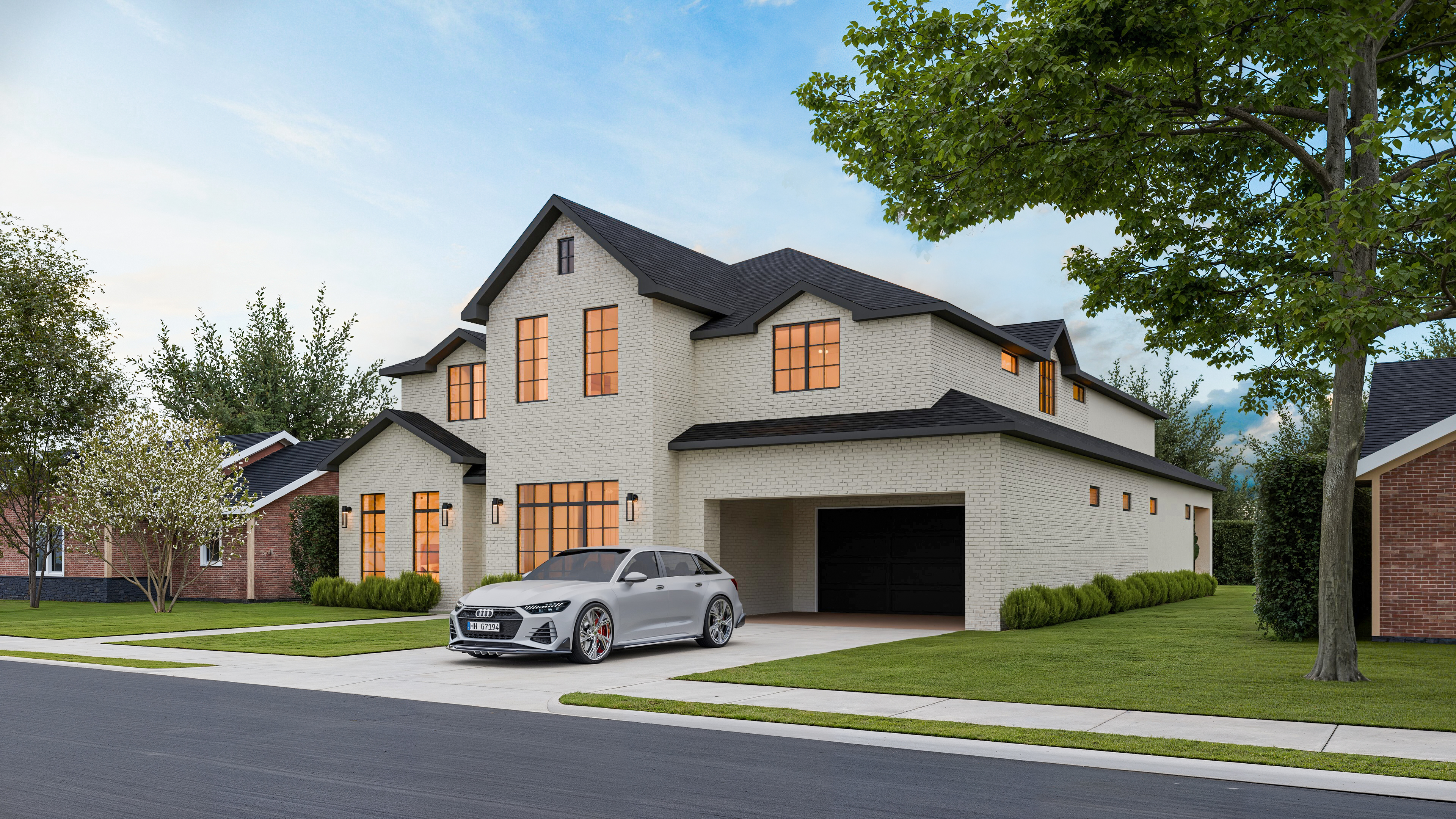 6213 Overbrook Lane Houston, TX 77057 - Photo 25 of 27 a front view of a house with a yard and garage