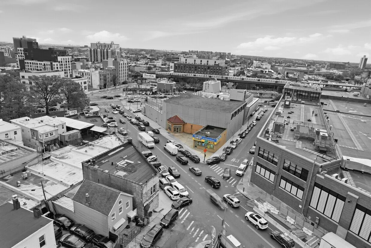 an aerial view of a city