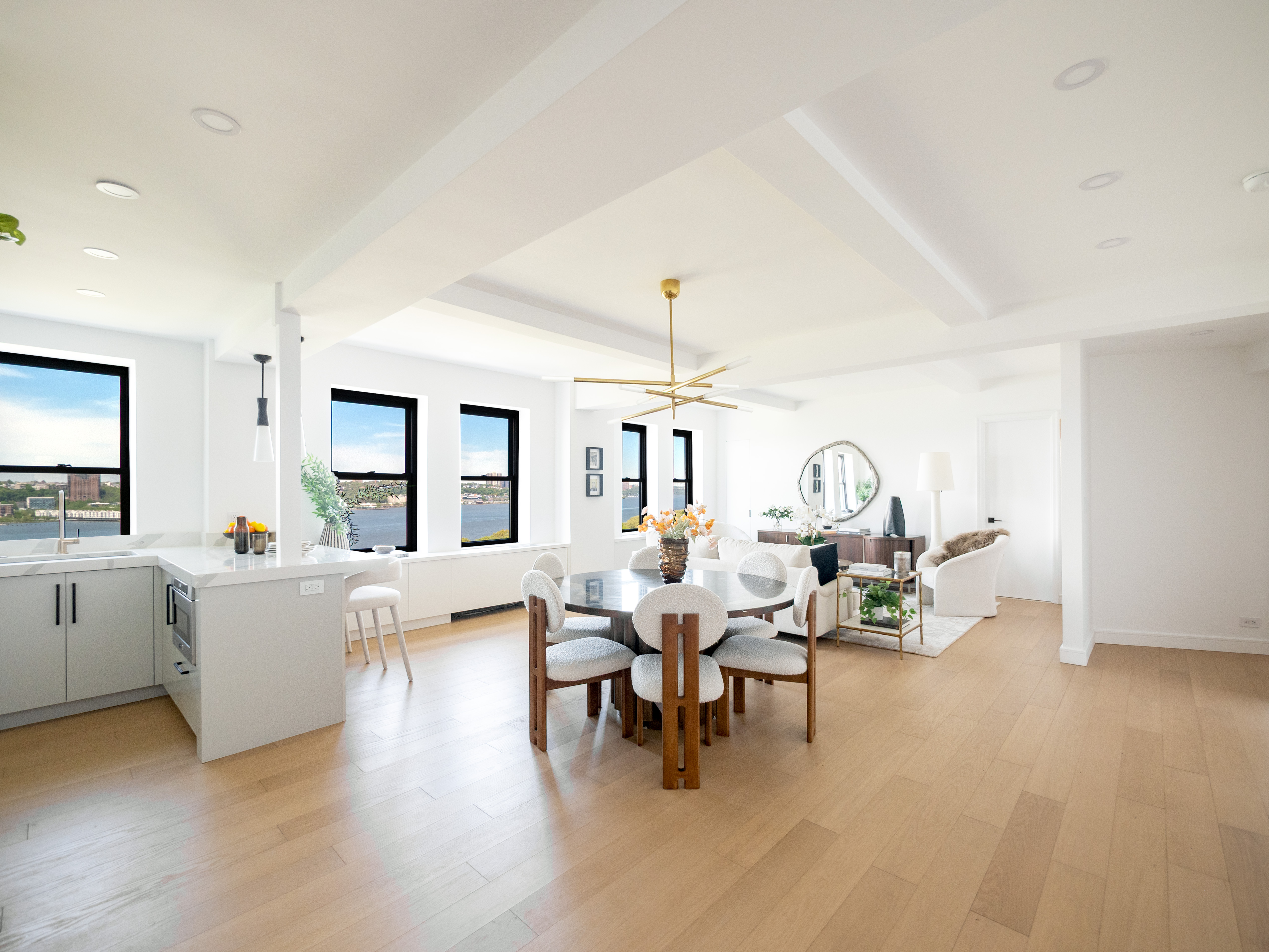 230 Riverside Drive, Unit 14AC Manhattan, NY 10025 - Photo 5 of 30 a living room with fireplace furniture and a wooden floor
