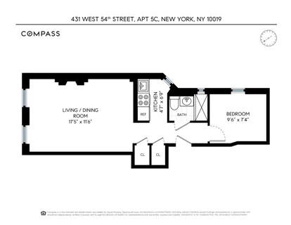$449,000 | 431 West 54th Street, Unit 5C | Hell's Kitchen