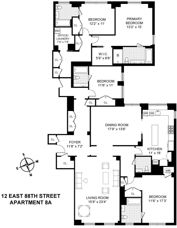 $6,500,000 | 12 East 88th Street, Unit 8A | Upper East Side