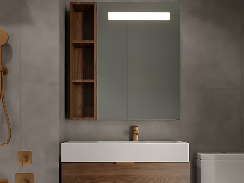 980 6th Avenue, Unit 302 Manhattan, NY 10018 - Photo 8 of 9 a bathroom with a sink and a mirror