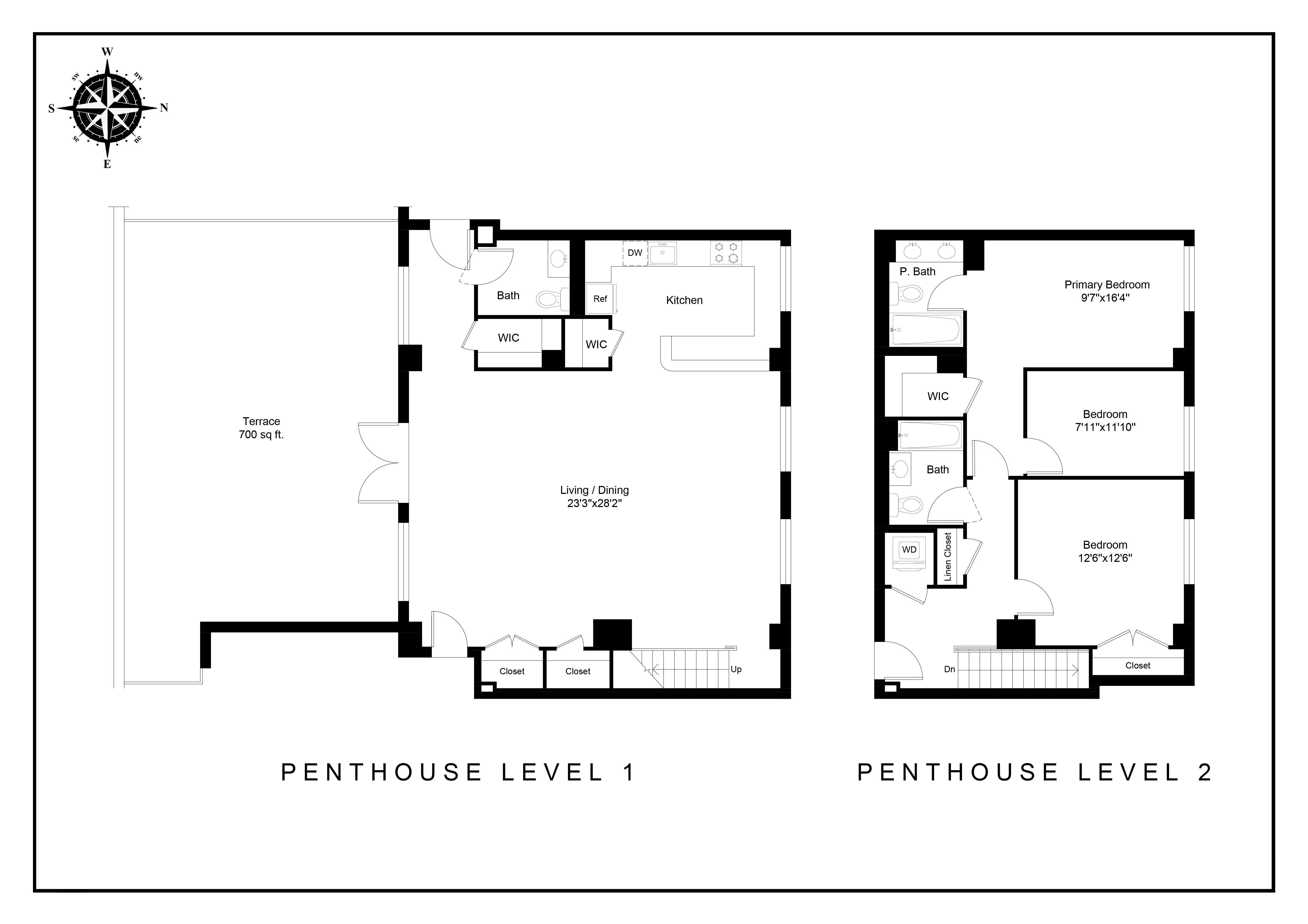 313 West 119th Street, Unit PHE Manhattan, NY 10027 - Photo 19 of 19 a picture of a floor plan