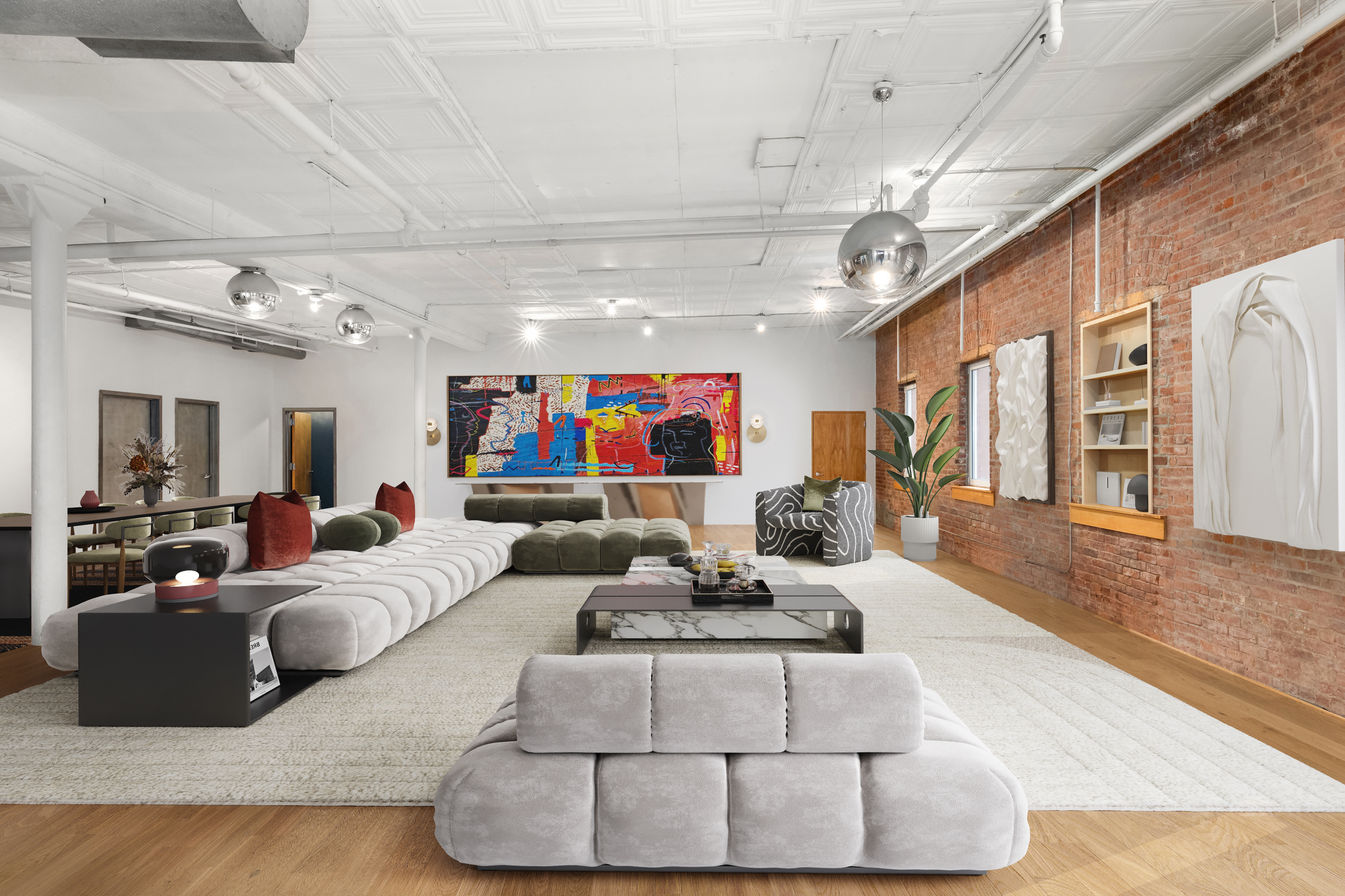 253 West 28th Street, Unit 5 Manhattan, NY 10001 - Photo 2 of 19 a living room with furniture and a flat screen tv