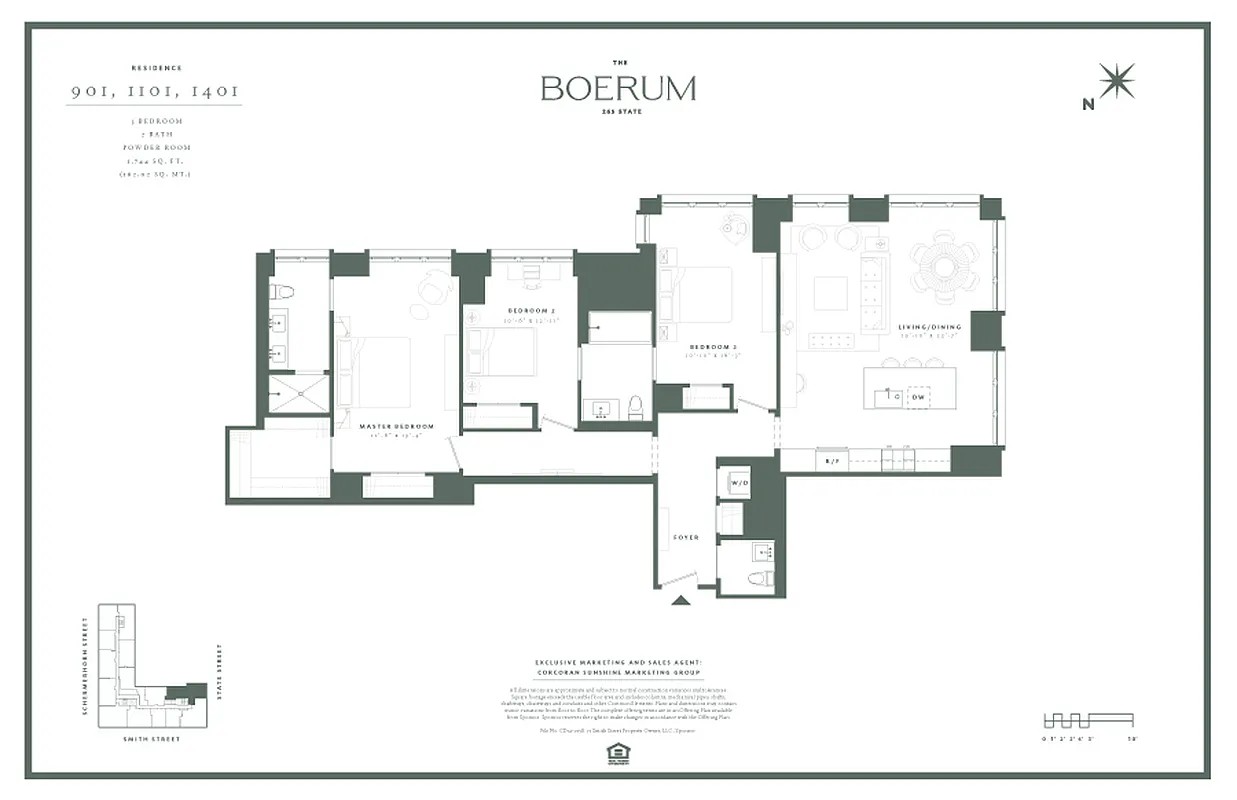 265 State Street, Unit 901 Brooklyn, NY 11201 - Photo 10 of 10 a picture of a floor plan