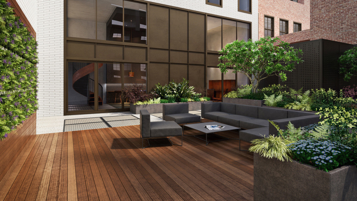 55 West 17th Street, Unit 701 Manhattan, NY 10011 - Photo 13 of 20 a view of a house with backyard sitting area and garden