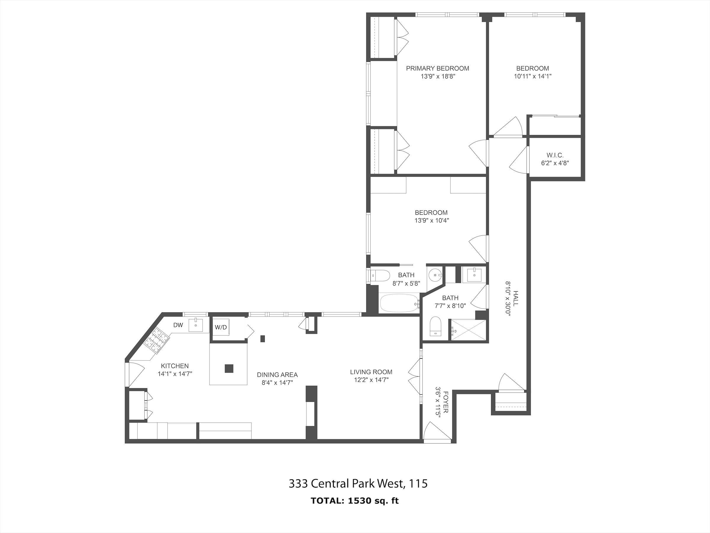 333 Central Park West, Unit 115 Manhattan, NY 10025 - Photo 13 of 13 a picture of a floor plan