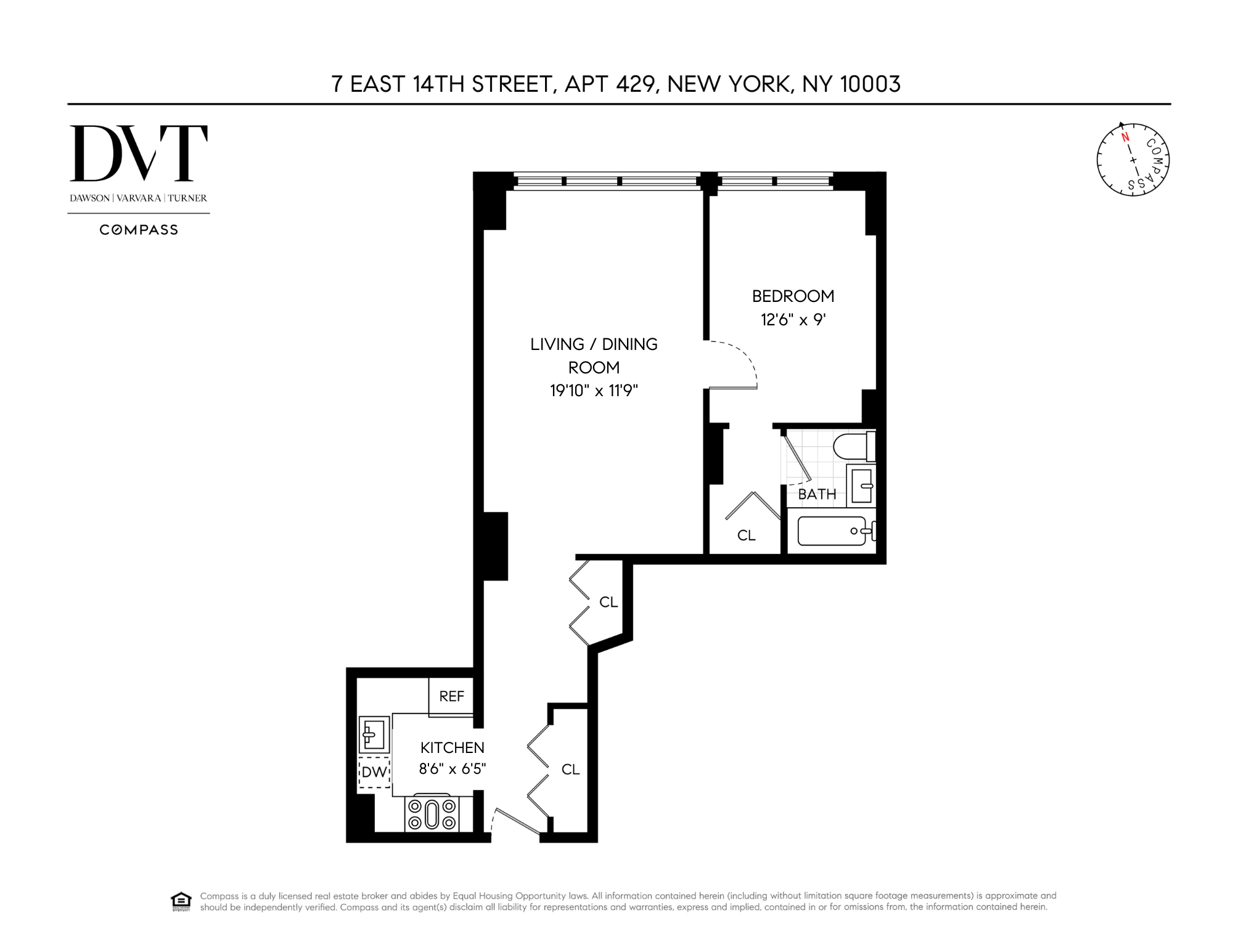 7 East 14th Street, Unit 429 Manhattan, NY 10003 - Photo 6 of 6 a picture of a room with a white wall and a picture of the wall