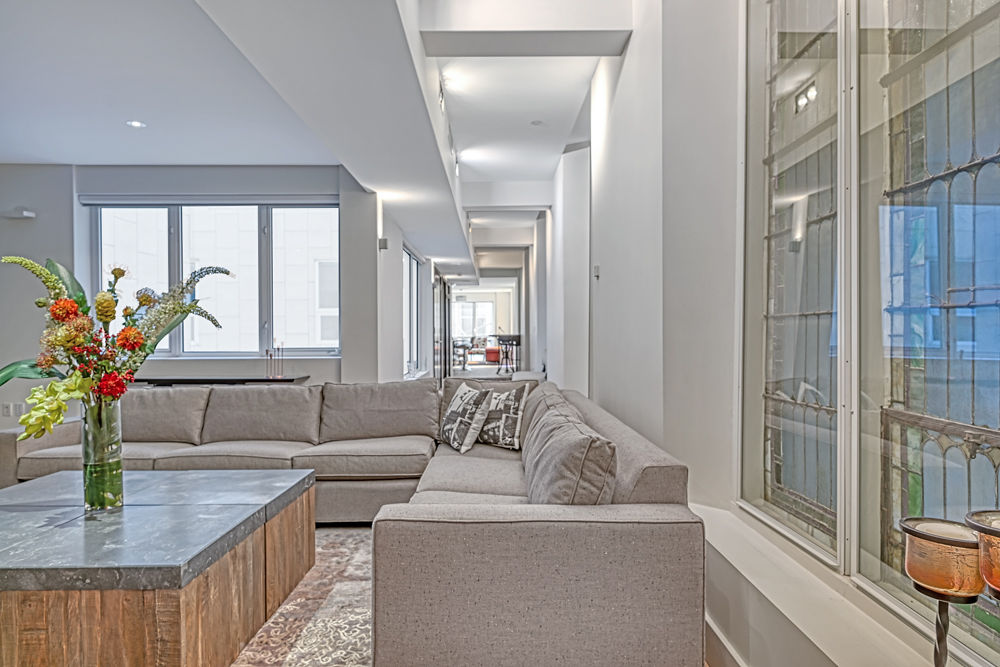 135 West 4th Street, Unit 3E Manhattan, NY 10012 - Photo 4 of 11 a living room with furniture and a potted plant